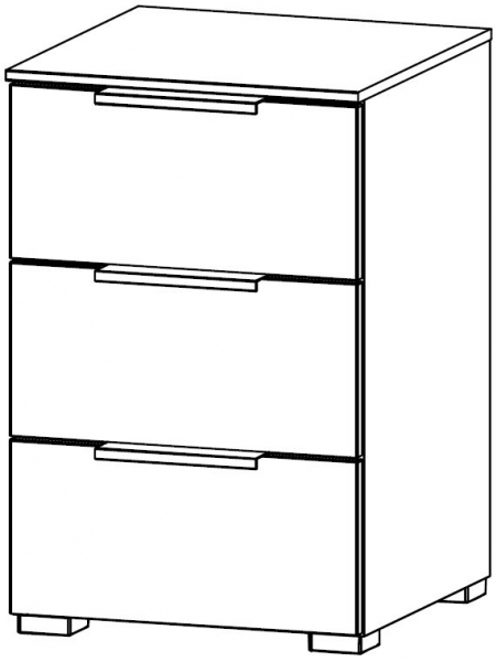6H17 : 3 Drawer Bedside Cabinet - High Polish Front