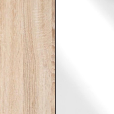 Rustic Oak Carcase and Front with White Glass Top Drawer 599