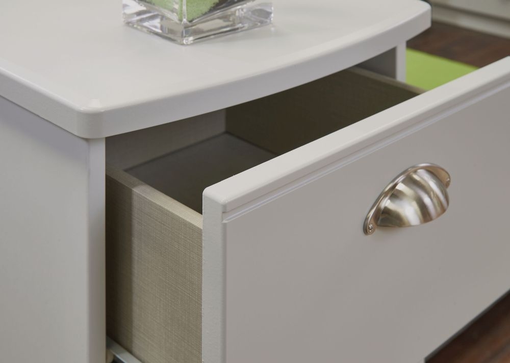 Victoria Bedside Cabinet - 3 Drawer - Grey