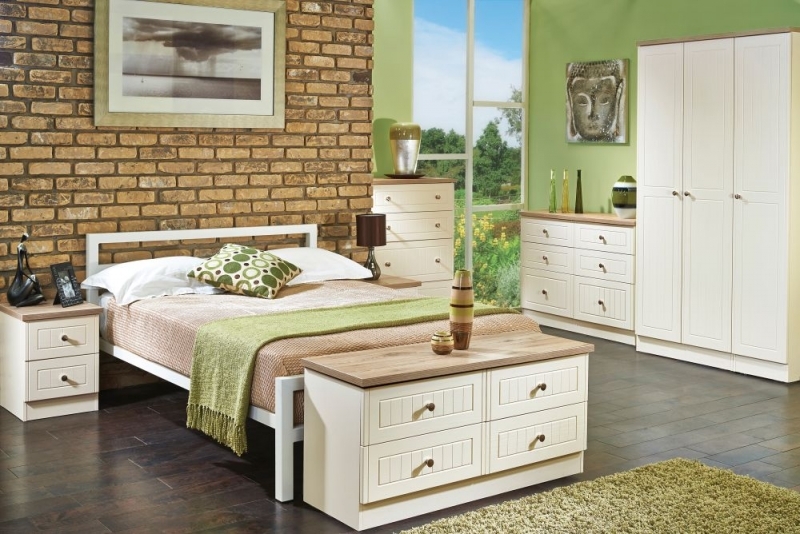 Vienna Bedside Cabinet - 2 Drawer - Cream