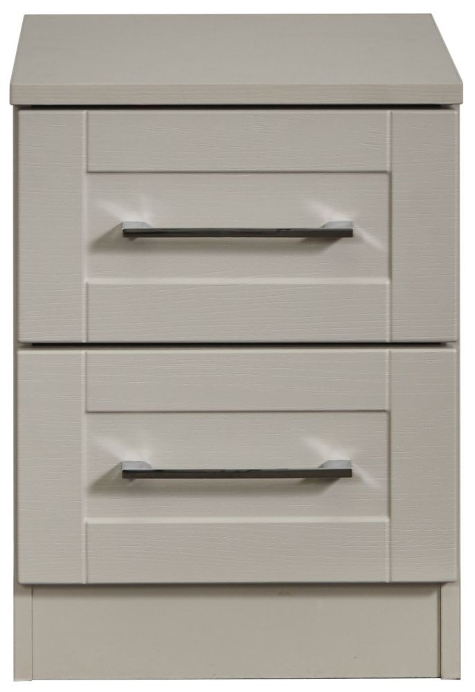 York Cashmere 2 Drawer Bedside Cabinet