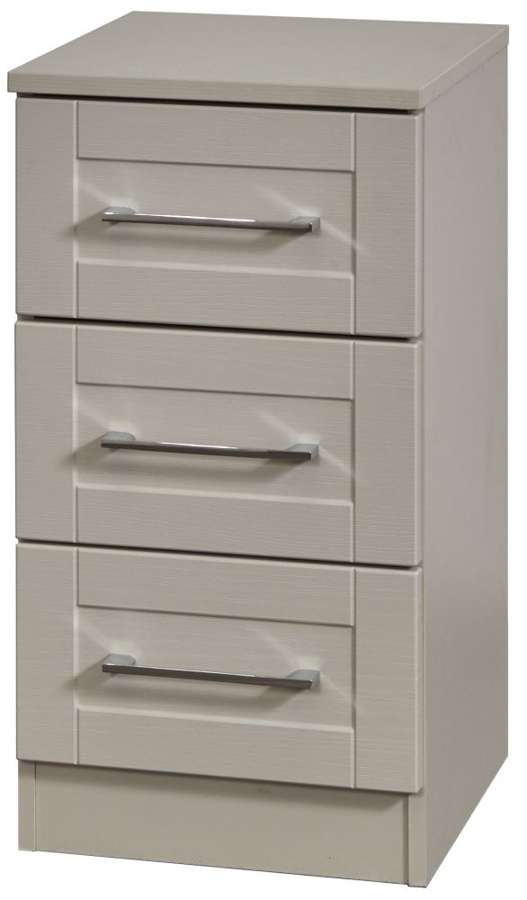 York Bedside Cabinet - 3 Drawer - Cashmere