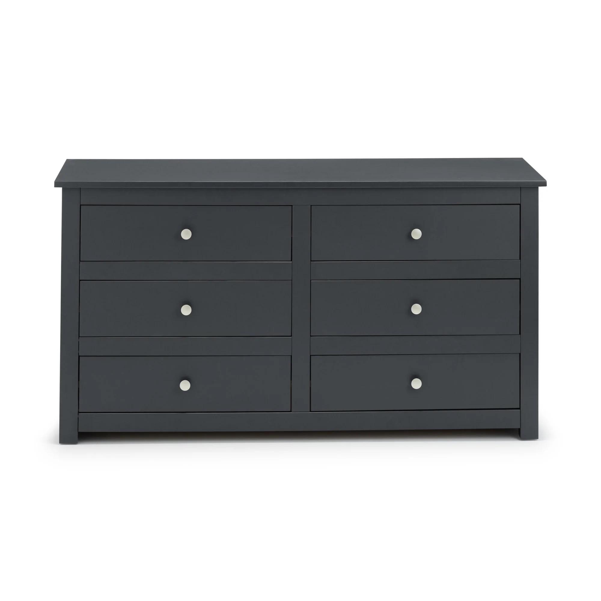 Radley Chest of Drawers - 6 Drawer - Wide - Dark Grey