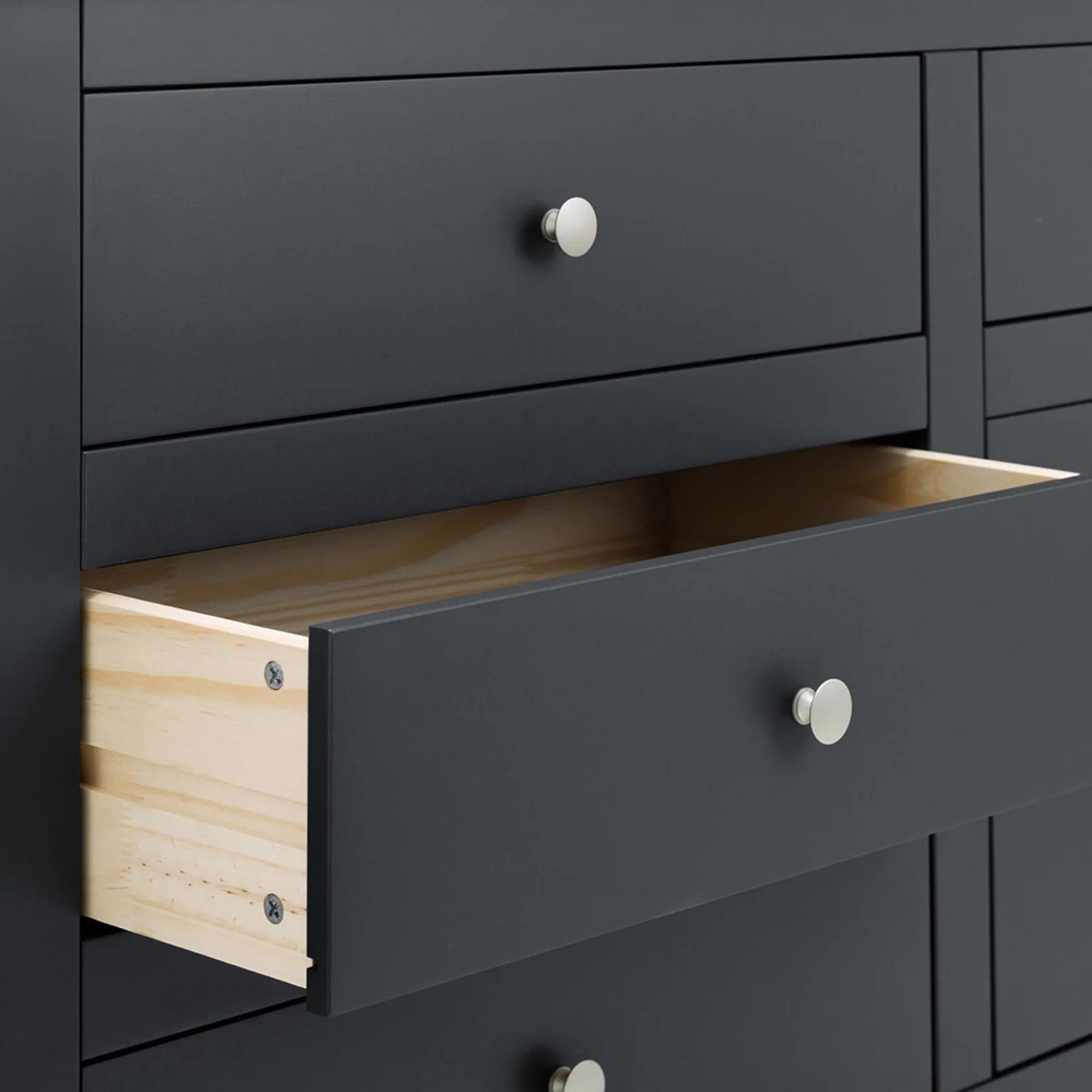 Radley Chest of Drawers - 6 Drawer - Wide - Dark Grey