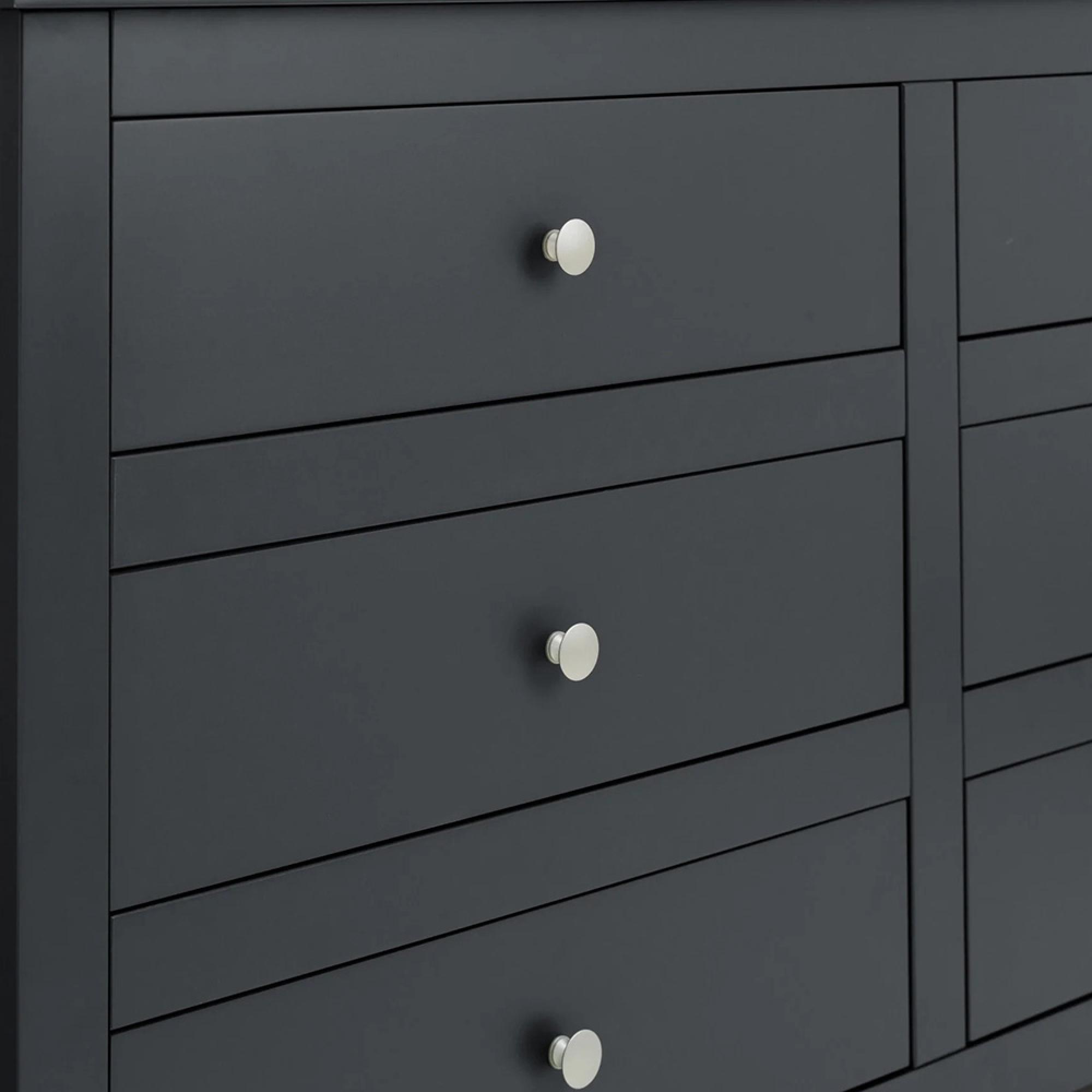 Radley Chest of Drawers - 6 Drawer - Wide - Dark Grey