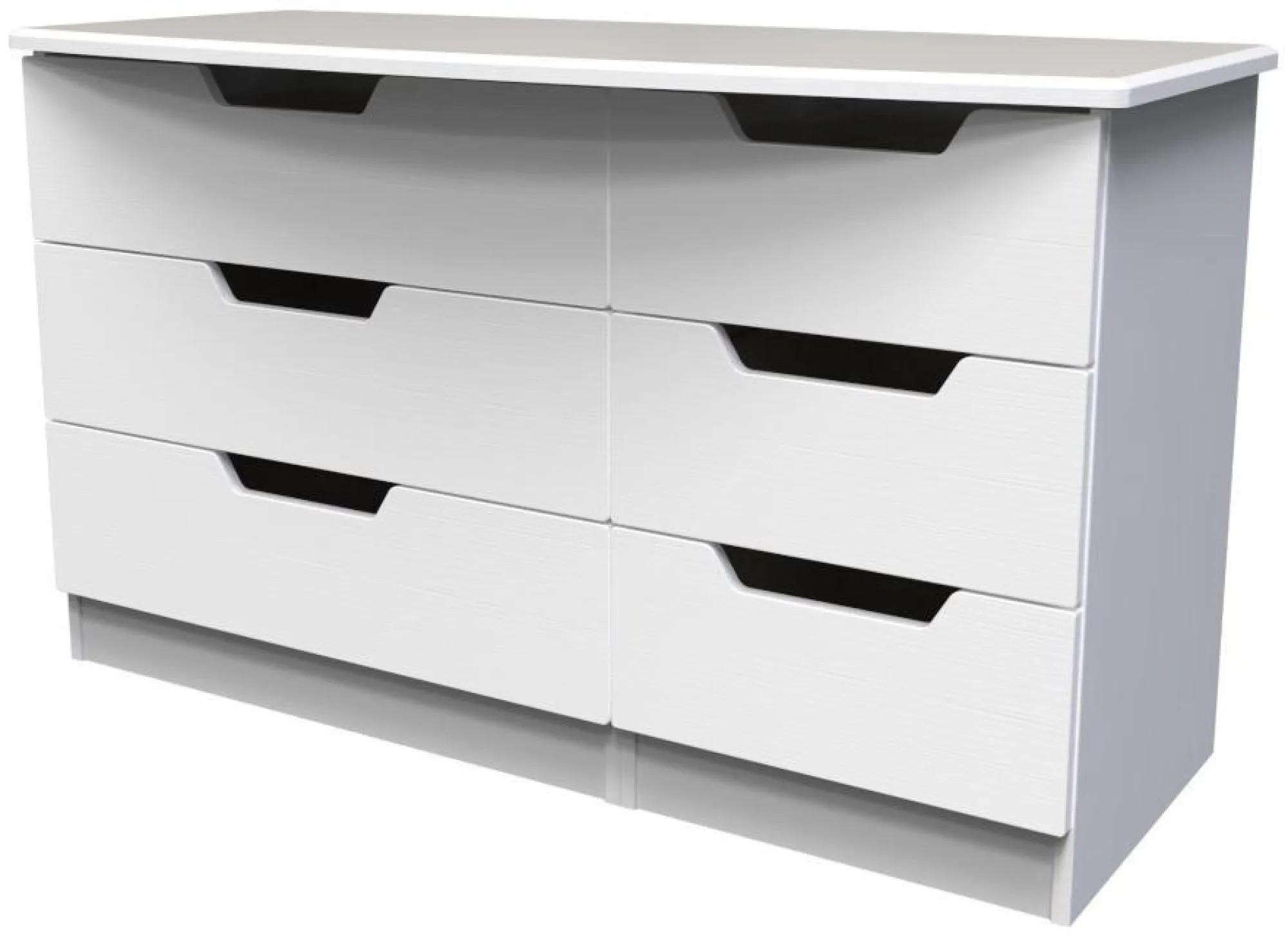 Bella Dresser - 6 Drawer - Midi - White