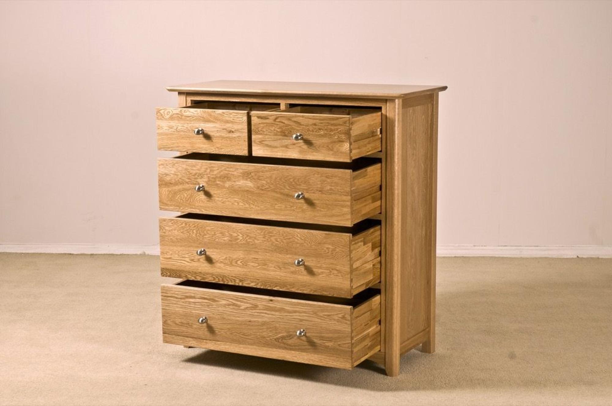 Shaker Chest - 2+3 Drawer - Tall - Oak