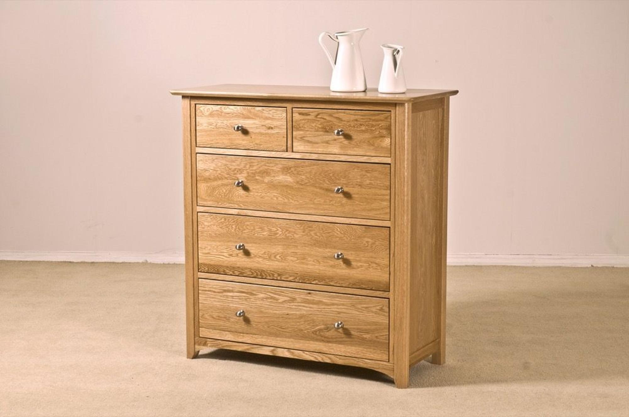 Shaker Chest - 2+3 Drawer - Tall - Oak