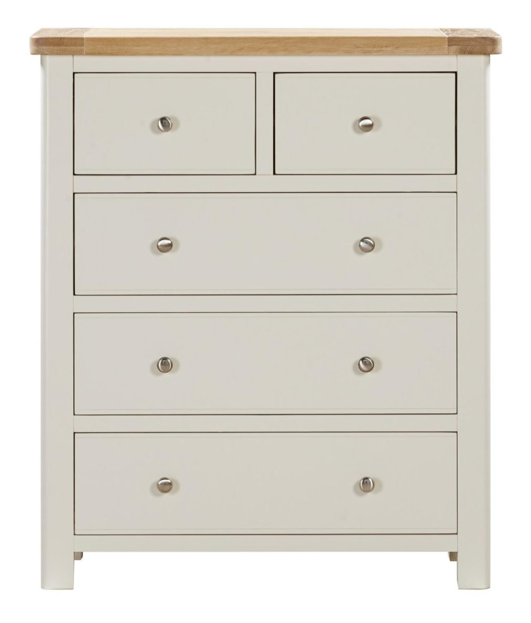 Hayley Chest - 2+3 Drawer - Oak and White