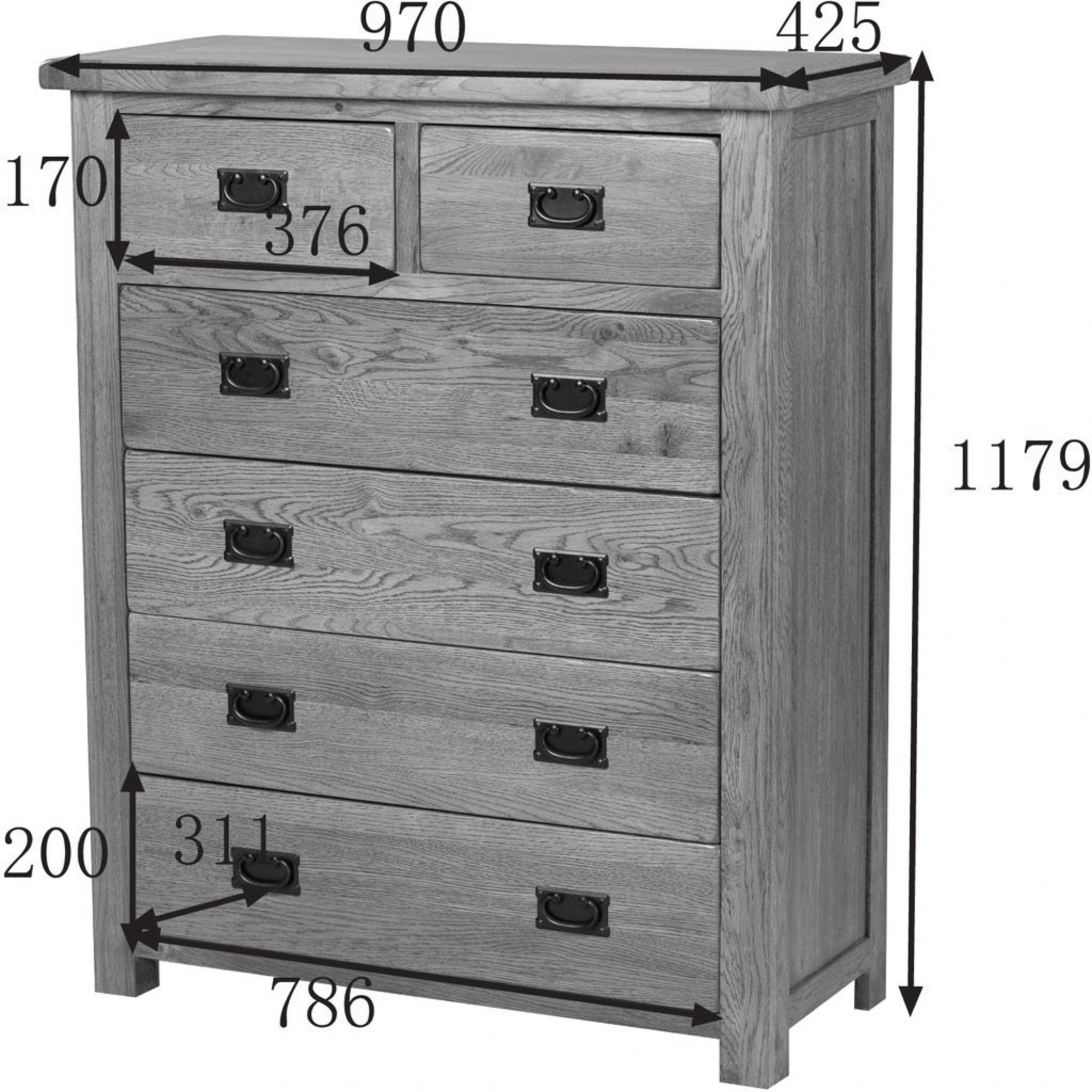 Originals Rustic Oak 4+2 Drawer Chest