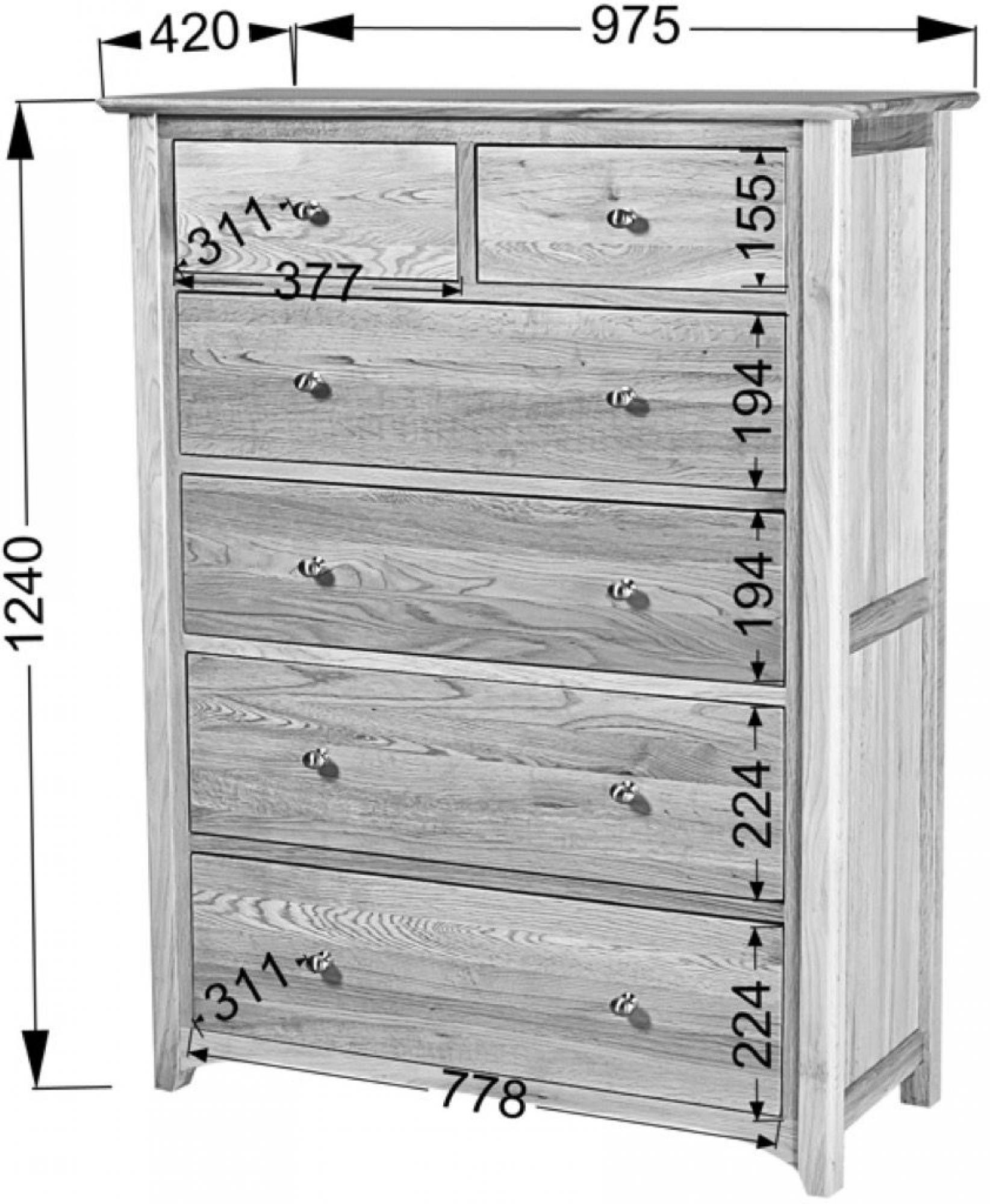 Shaker Oak 4+2 Drawer Chest