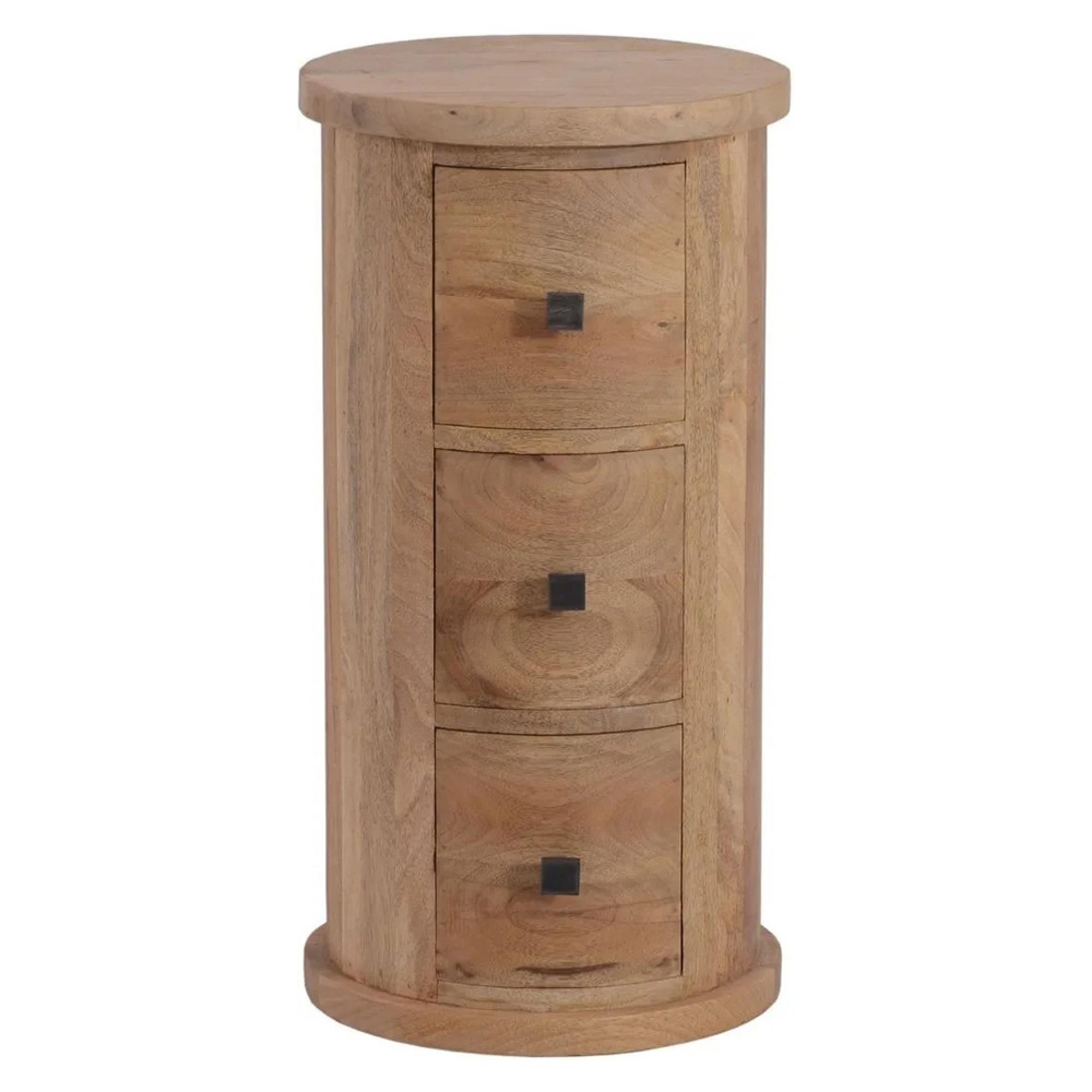 Silvasa Chest - 3 Drawer - Narrow - Drum - Mango Wood