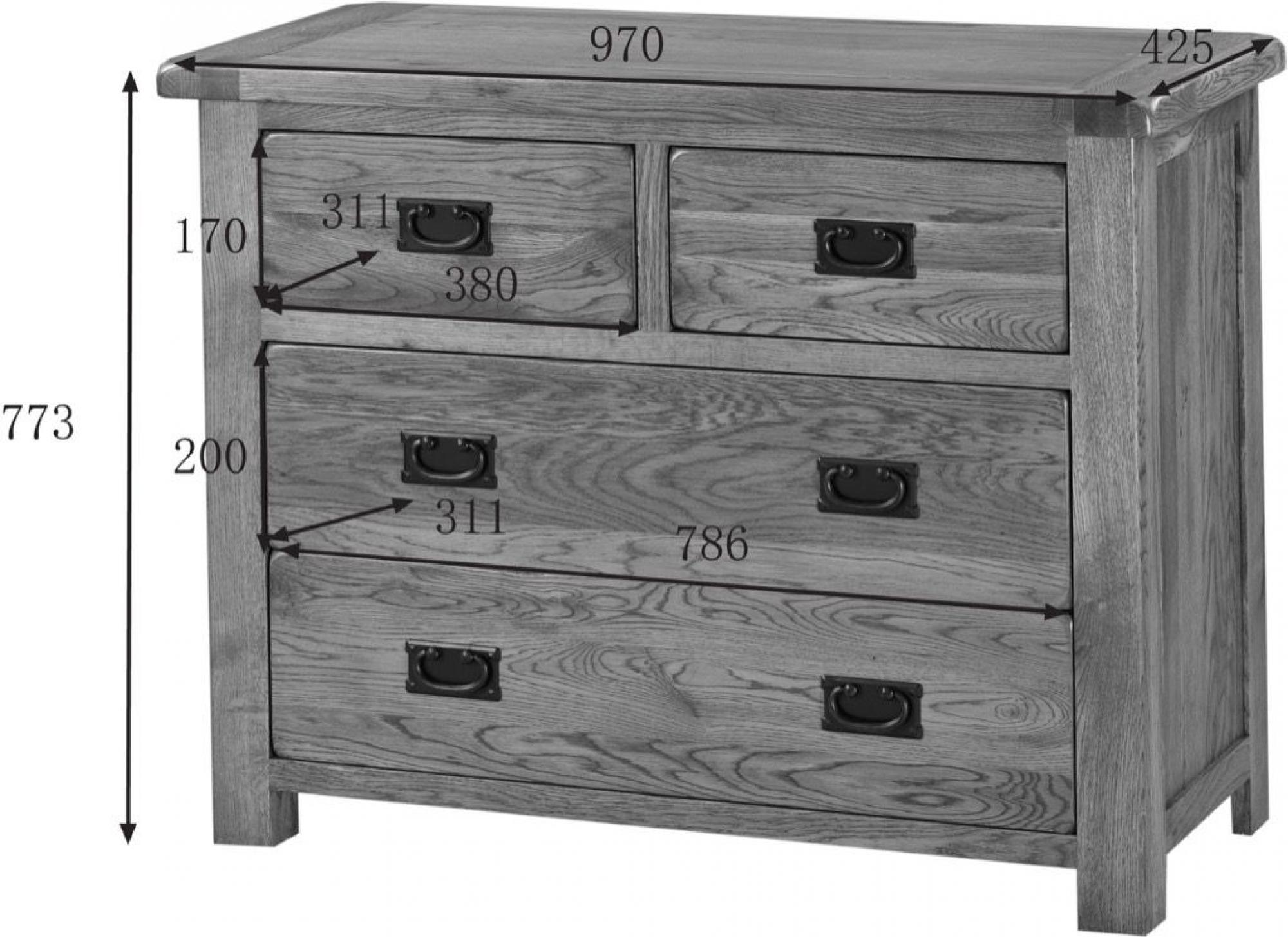 Originals Rustic Oak 2+2 Drawer Chest