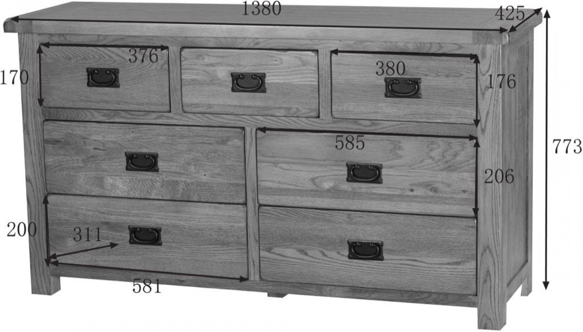 Originals Rustic Oak 3+4 Drawer Chest