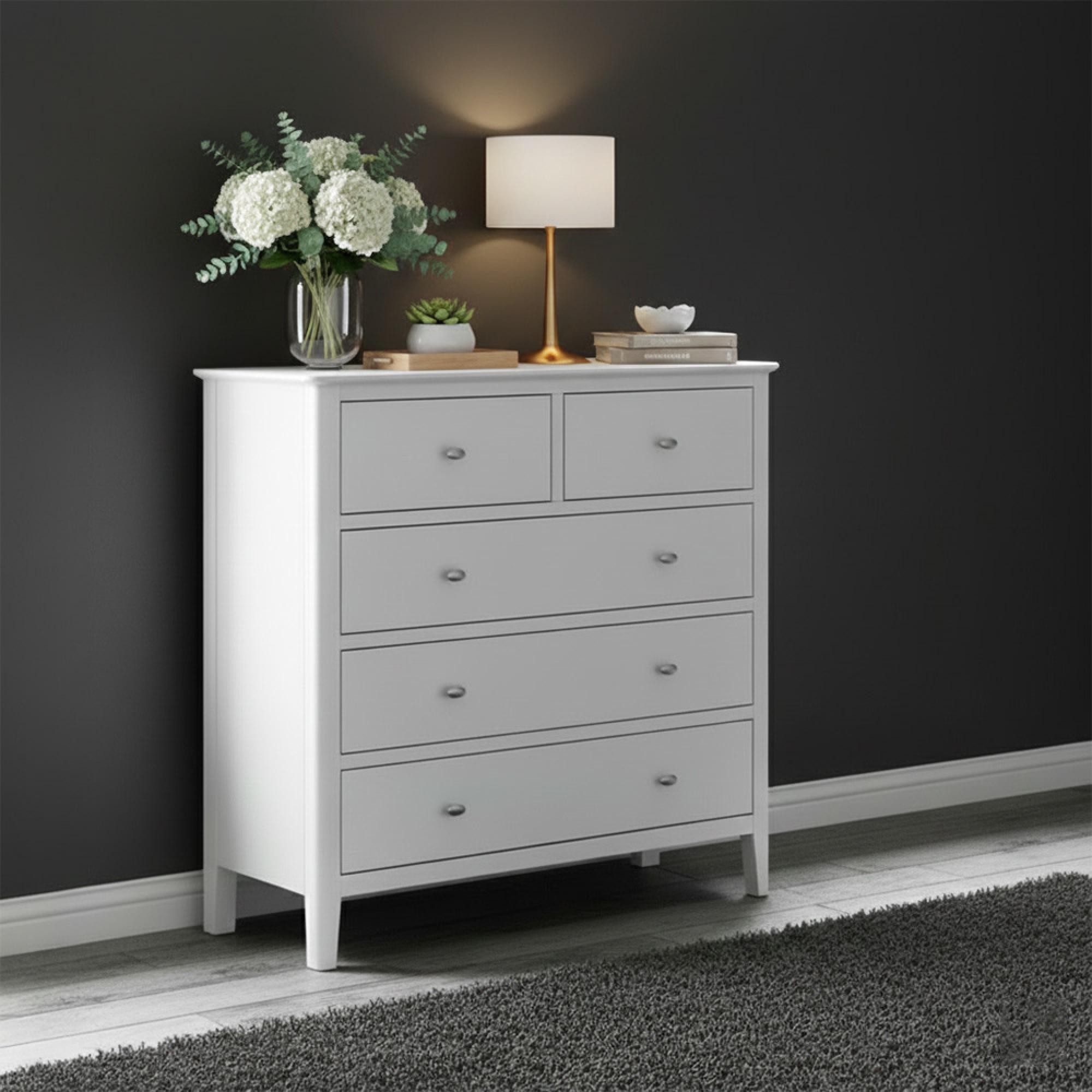 Hampstead Chest of Drawers - 2+3 Drawer - White