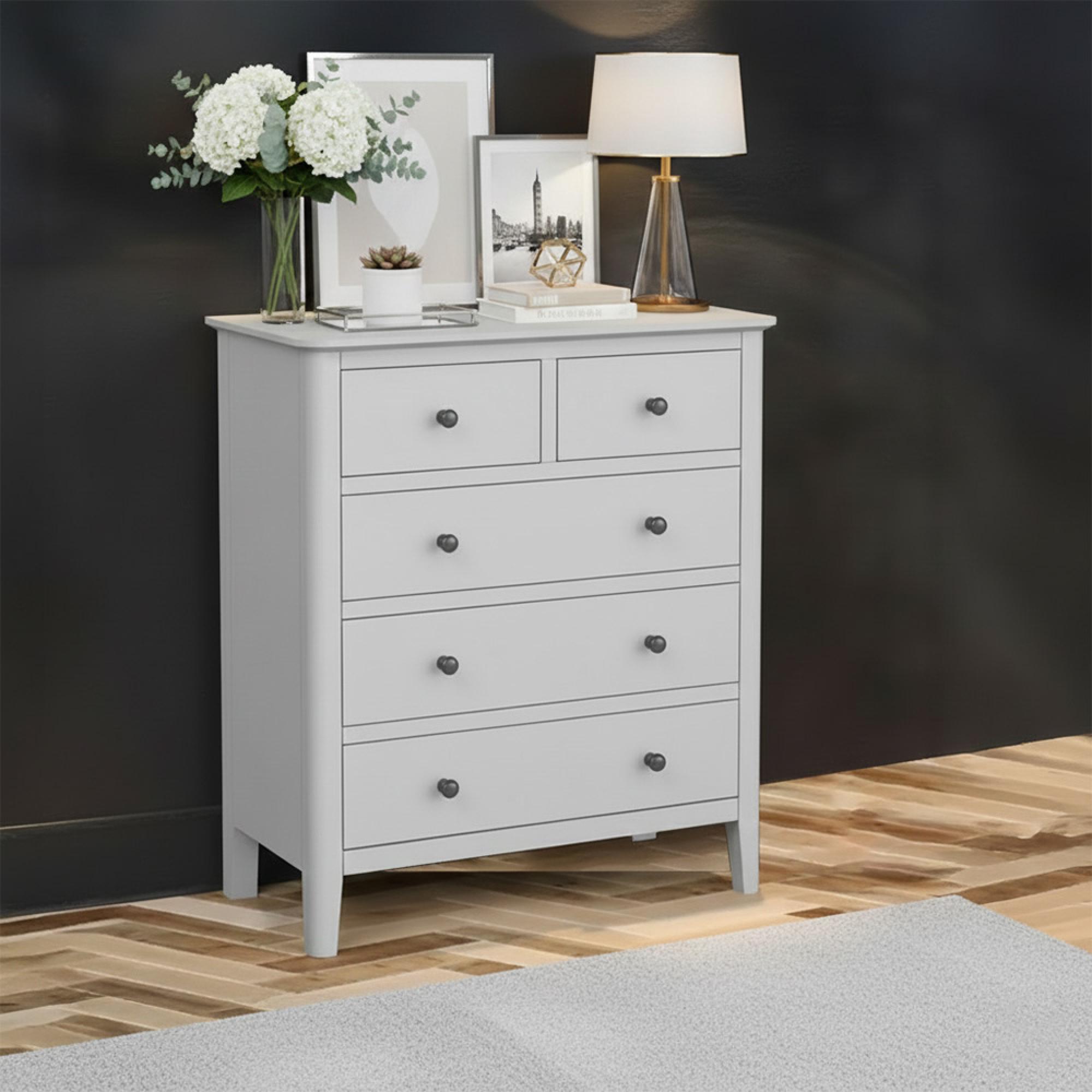Stowe Chest - 2+3 Drawer - Grey