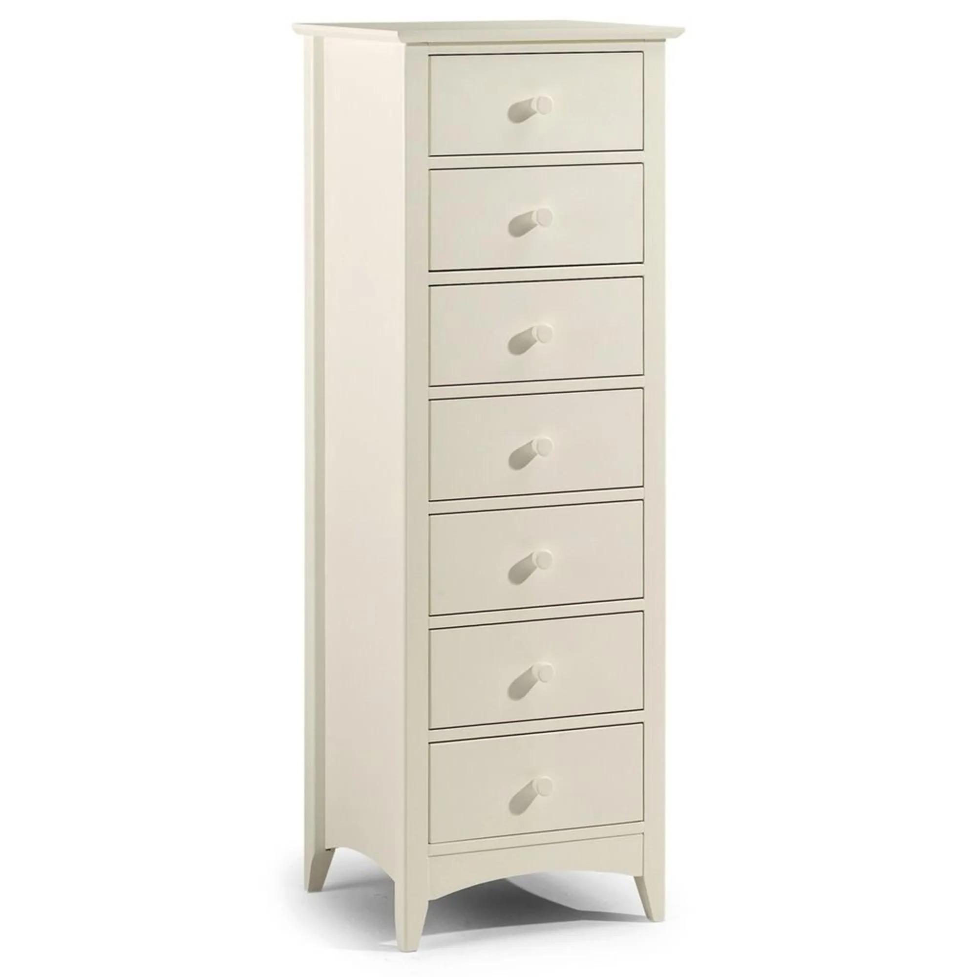 Cameo Tall Chest of Drawers - 7 Drawer - White