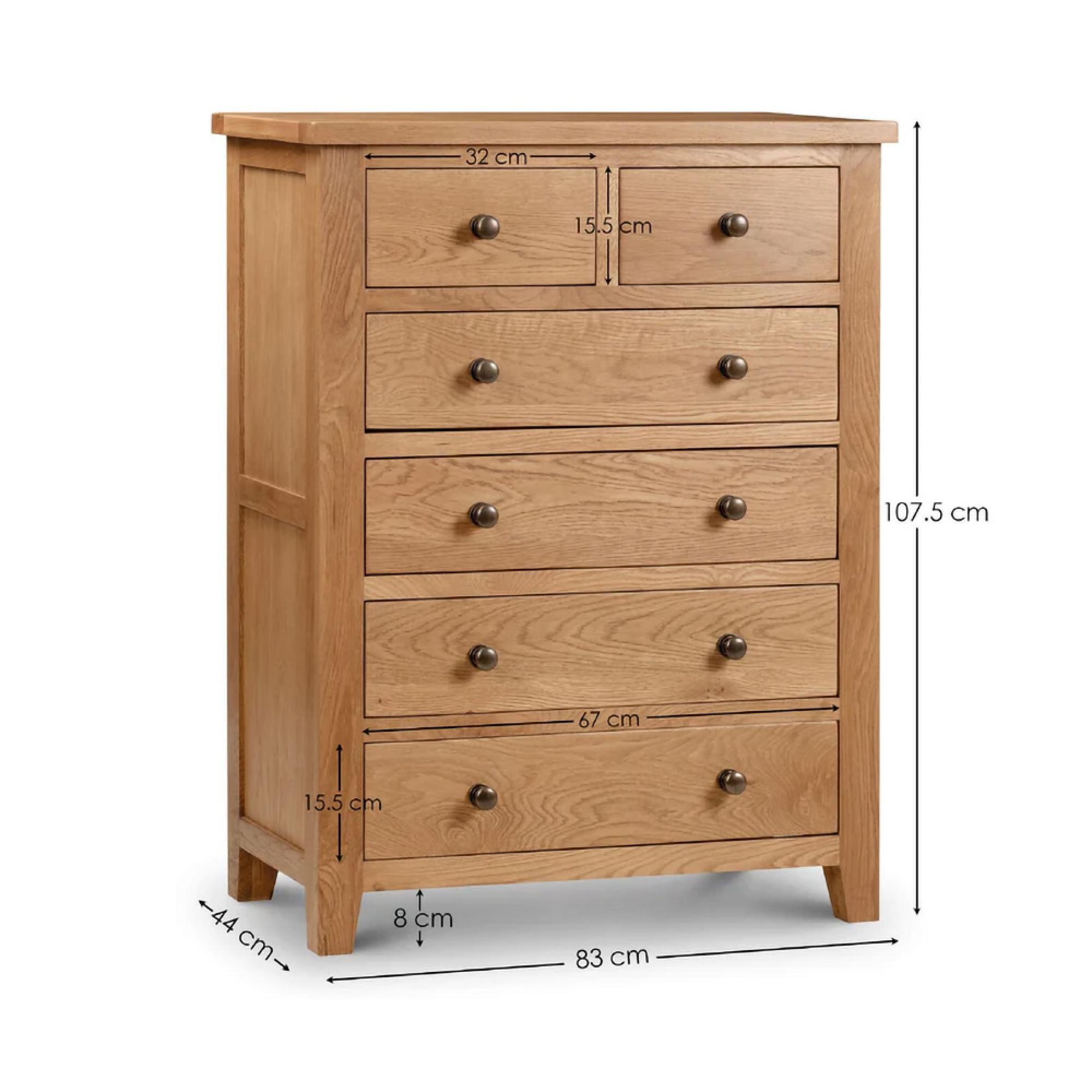 Marlborough Chest of Drawers - 4+2 Drawer - Oak