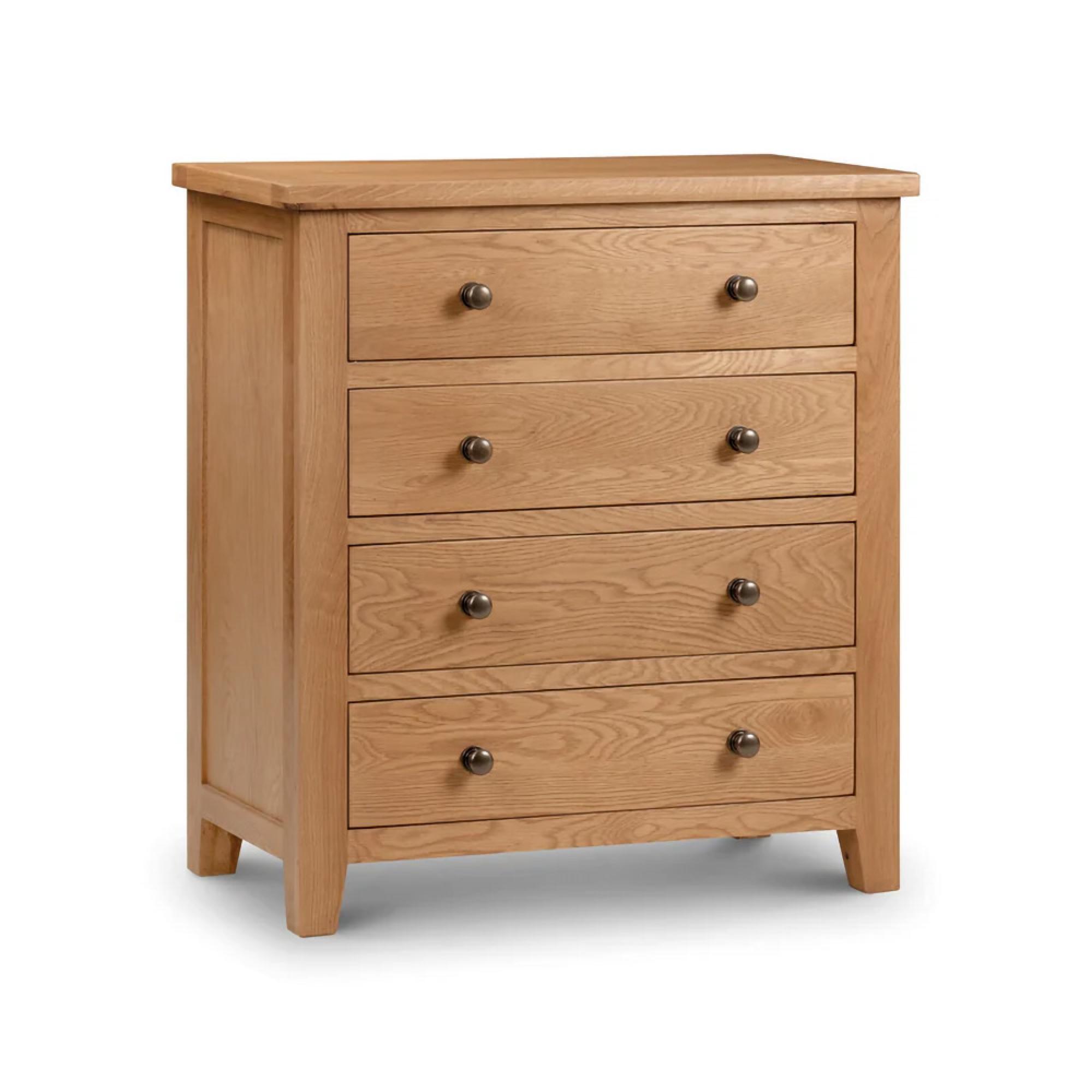 Marlborough Chest of Drawers - 4 Drawer - Oak