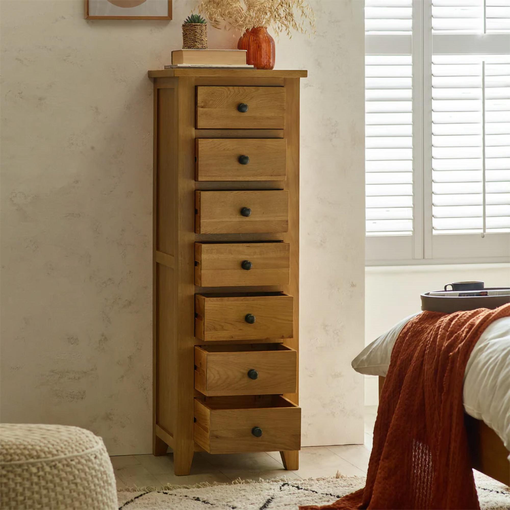 Marlborough Chest of Drawers - 7 Drawer - Tall - Oak