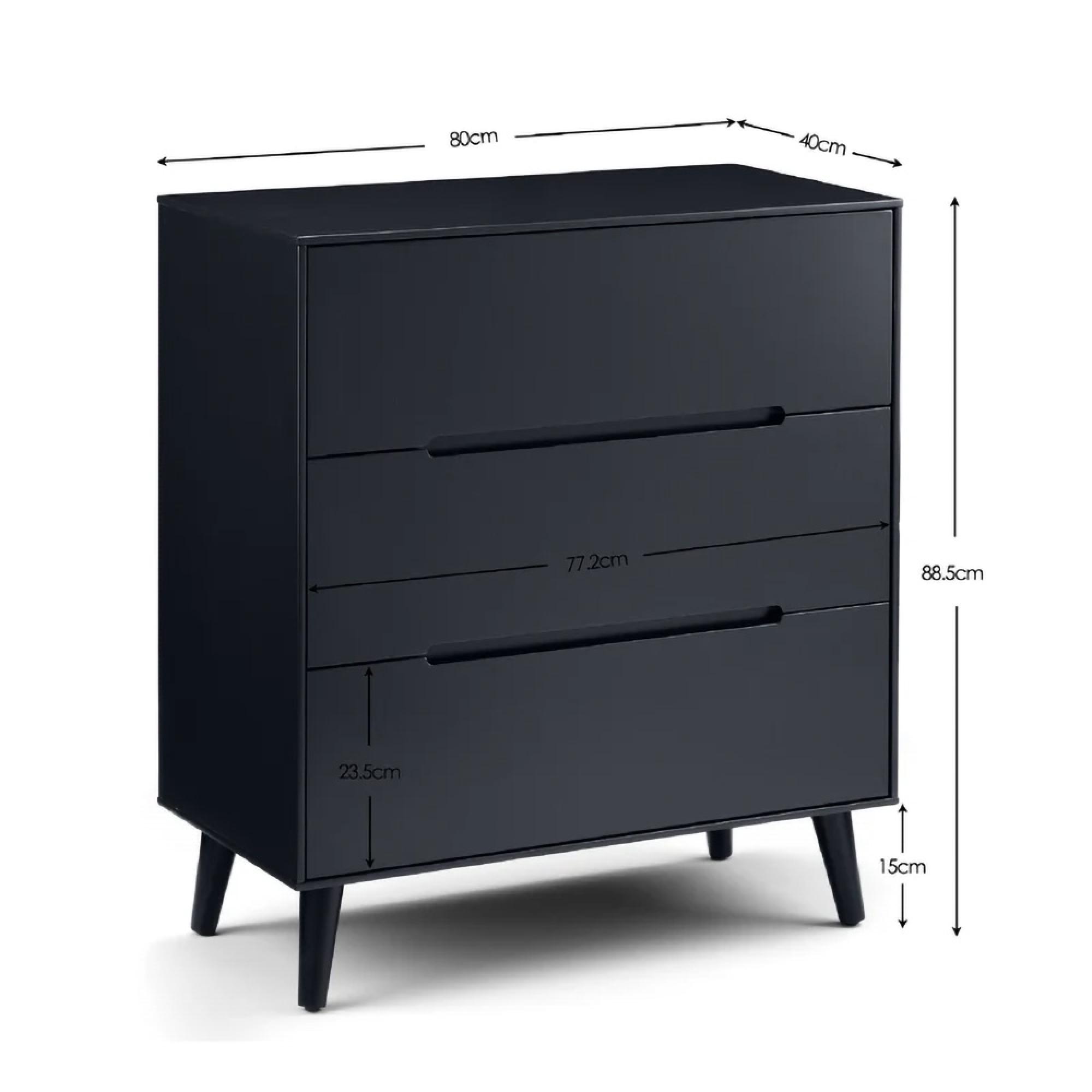 Alicia Black Small Chest - 3 Drawer