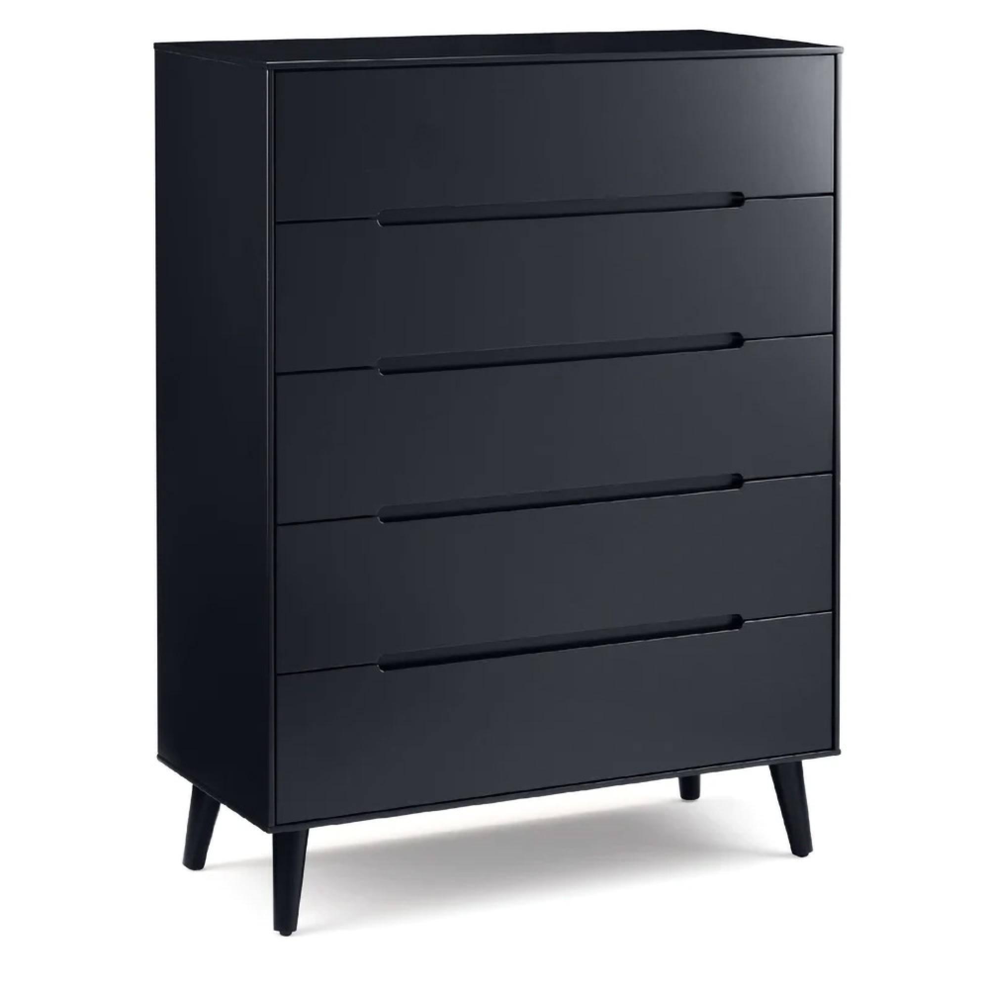 Alicia Black Midi Chest - 5 Drawer