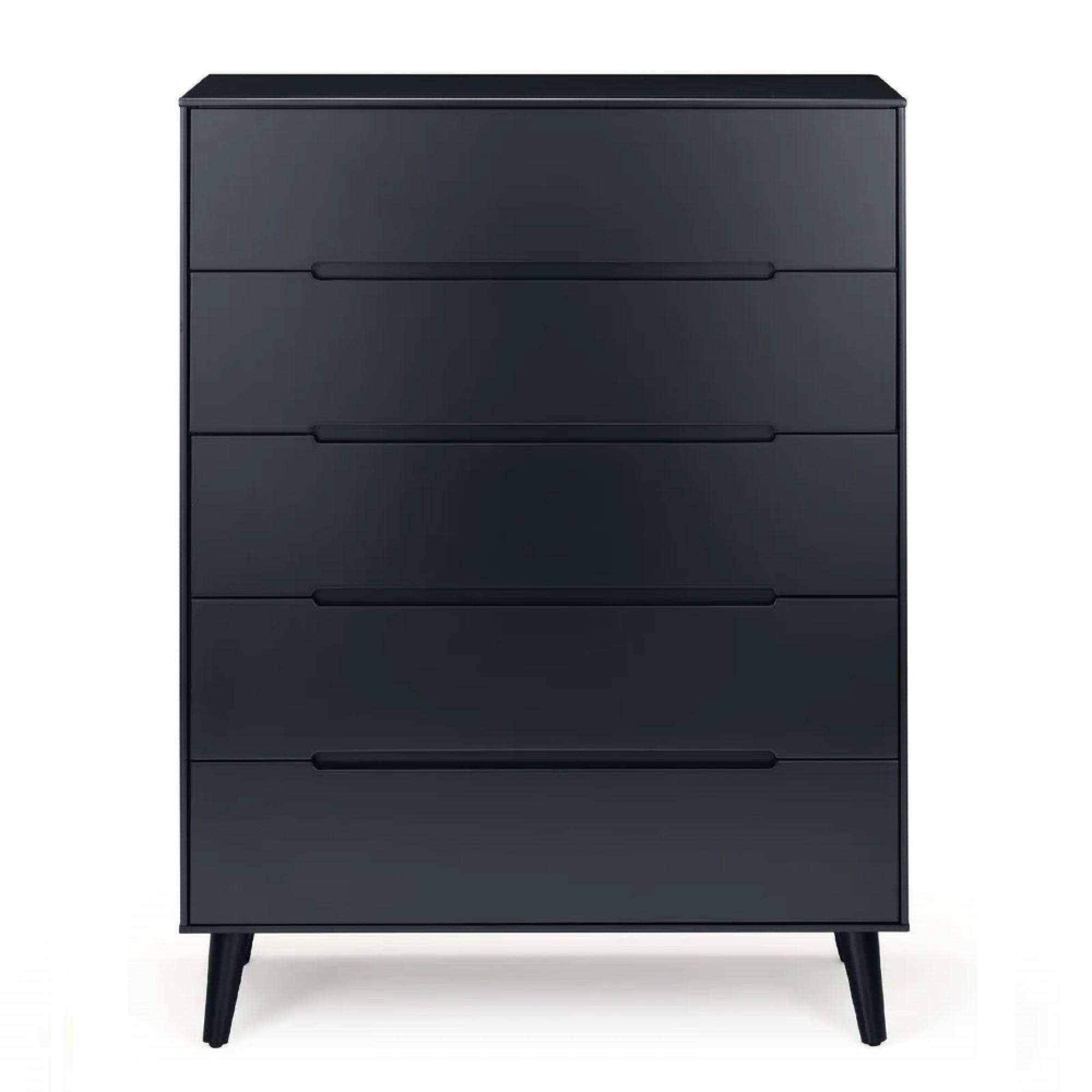 Alicia Black Midi Chest - 5 Drawer