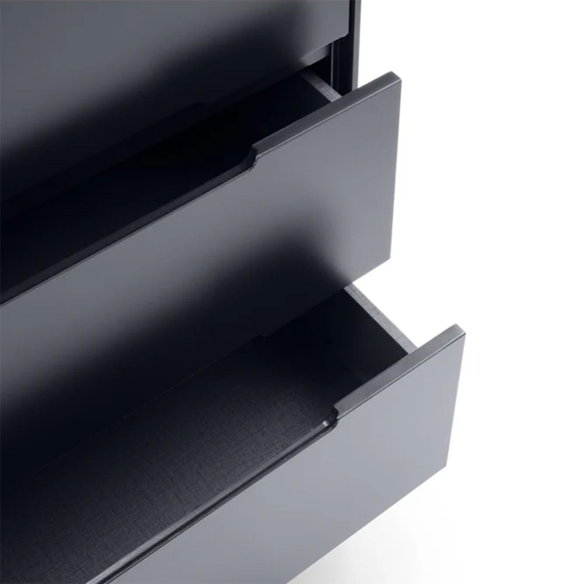 Alicia Black Midi Chest - 5 Drawer