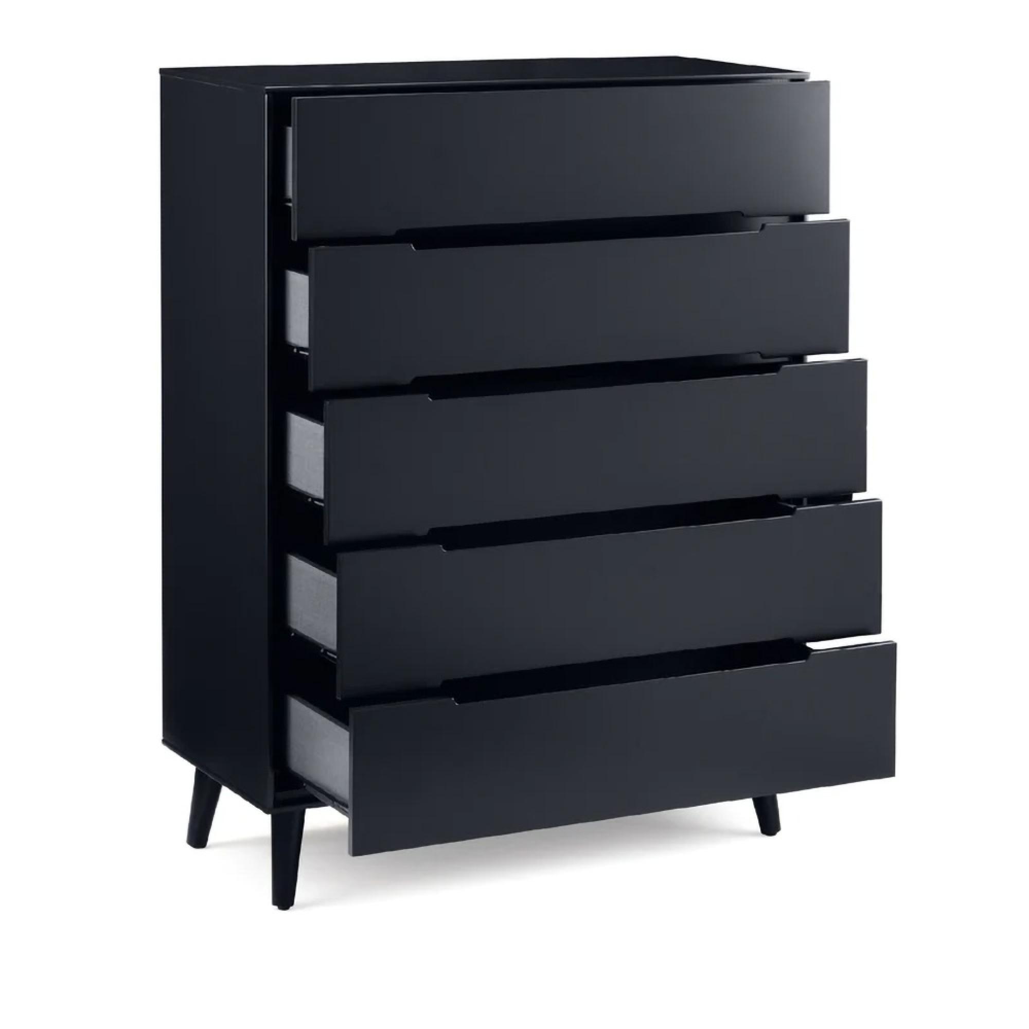 Alicia Black Midi Chest - 5 Drawer