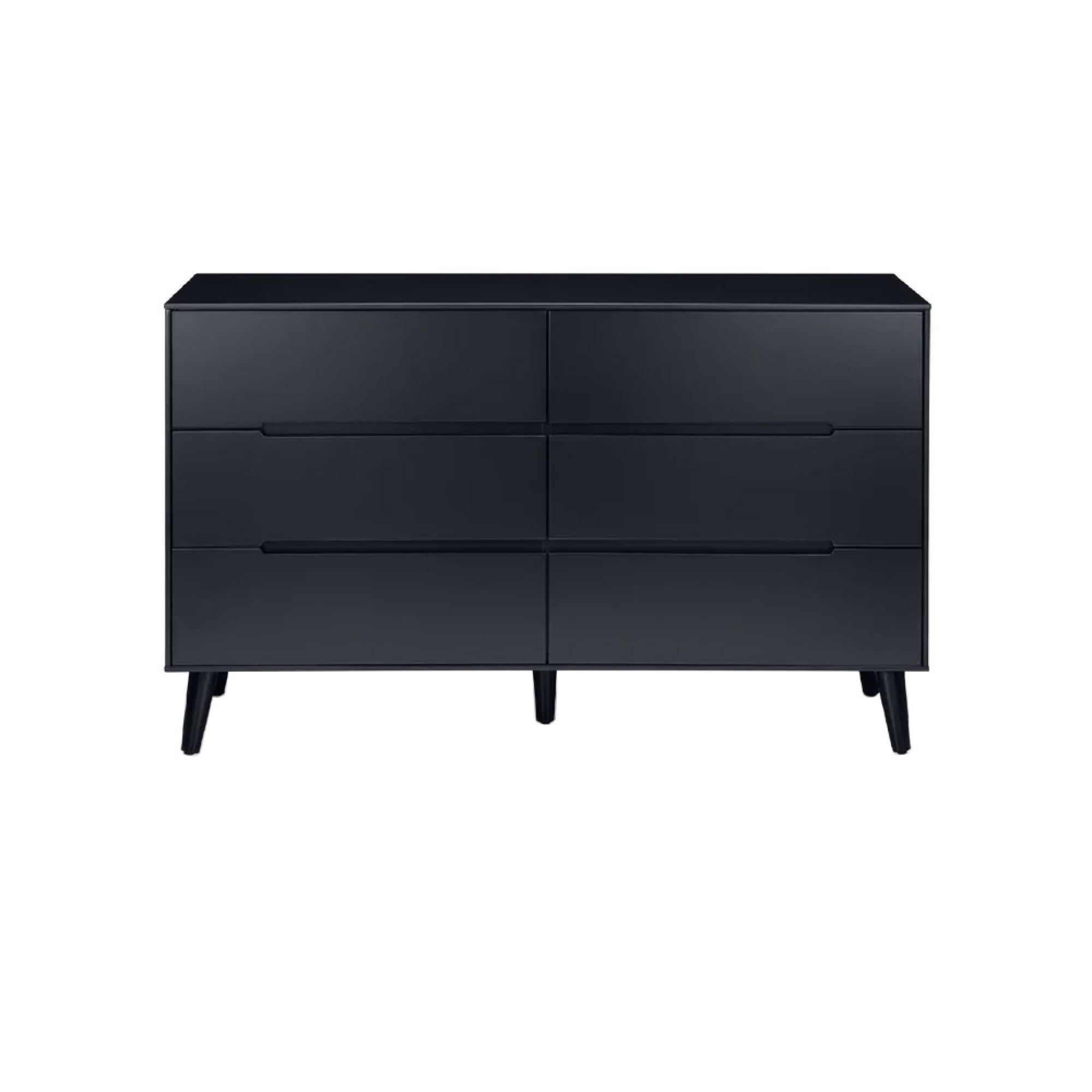 Alicia Black Wide Chest - 6 Drawer