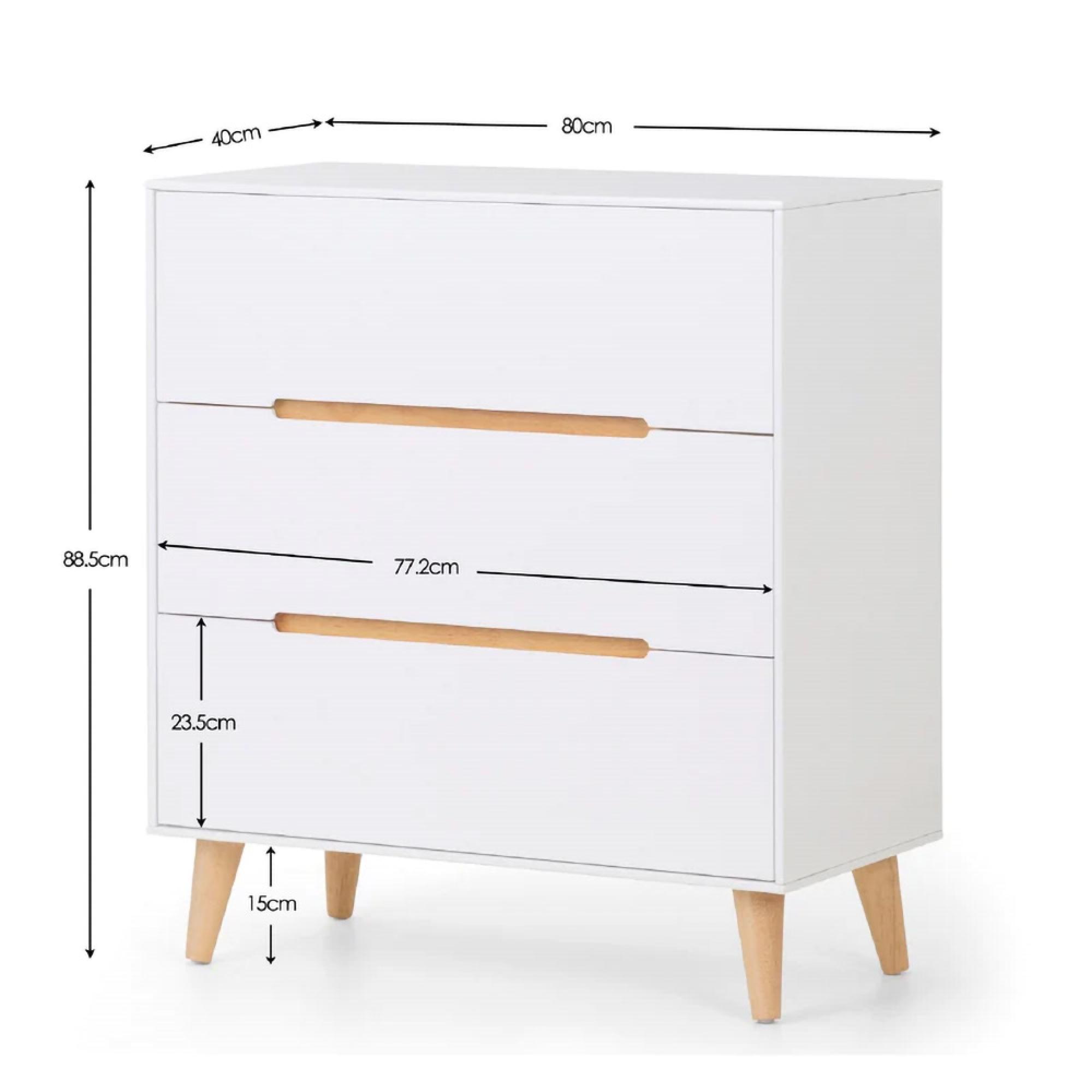Alicia White Small Chest - 3 Drawer
