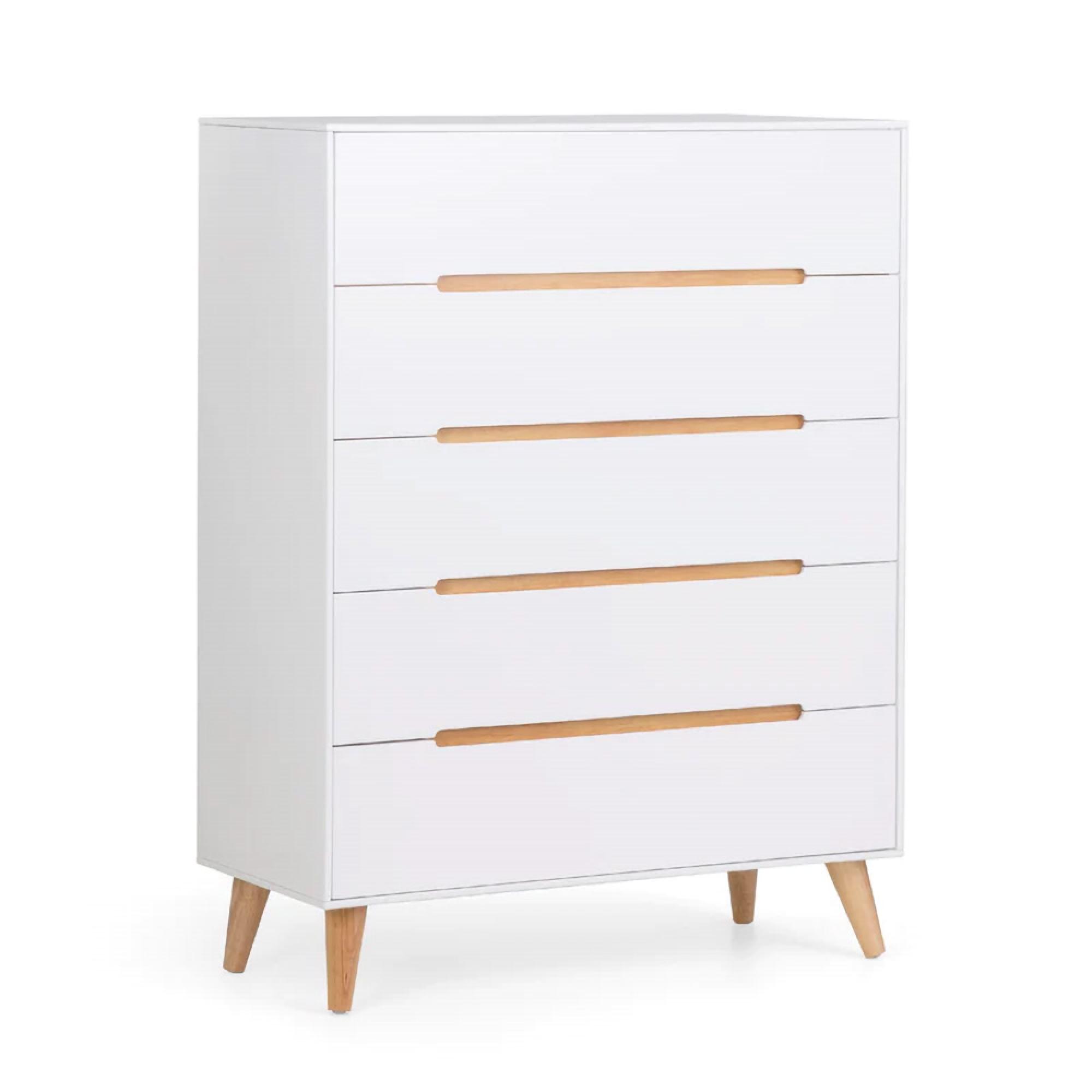 Alicia White Midi Chest - 5 Drawer