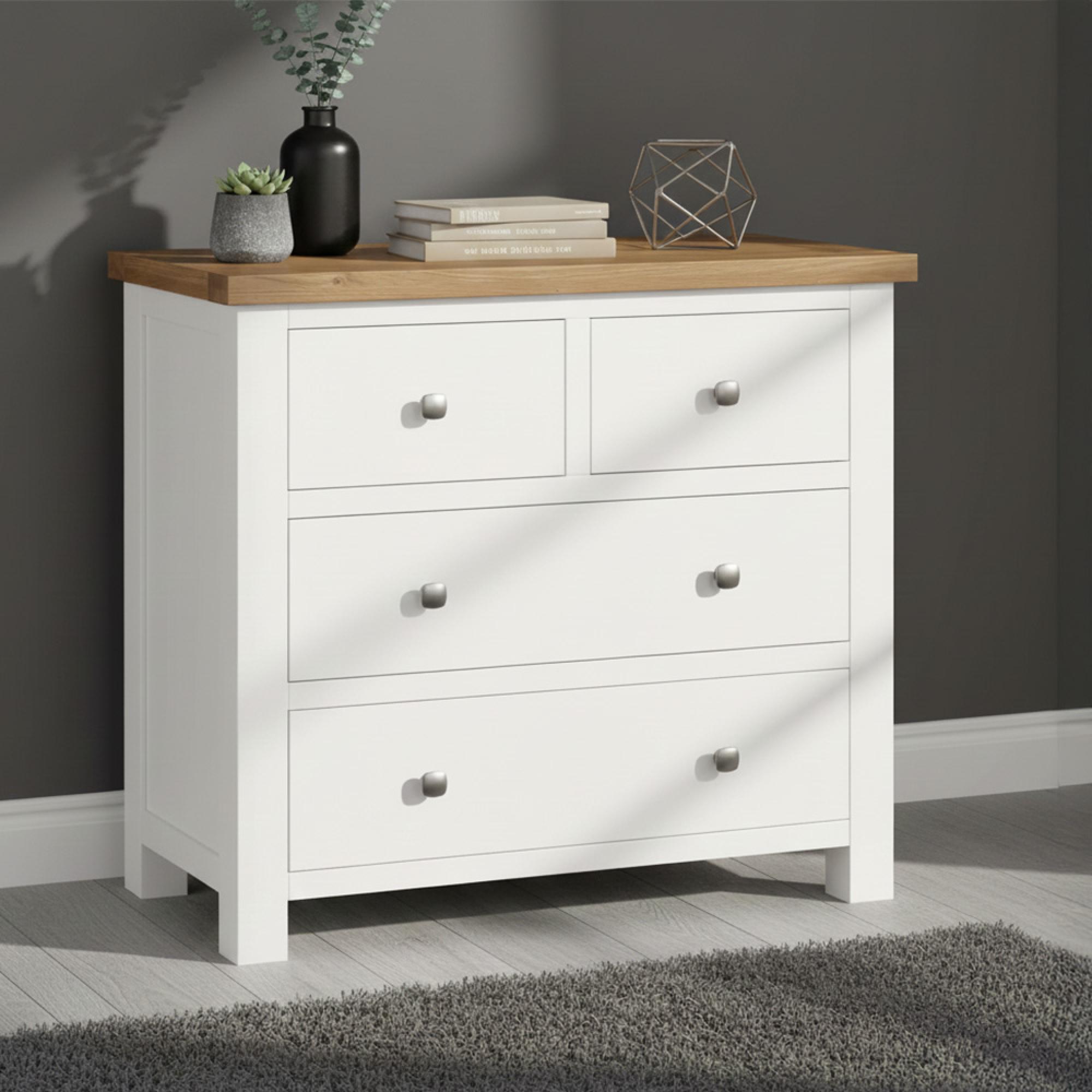 Lundy Chest - 2+2 Drawer - White Painted