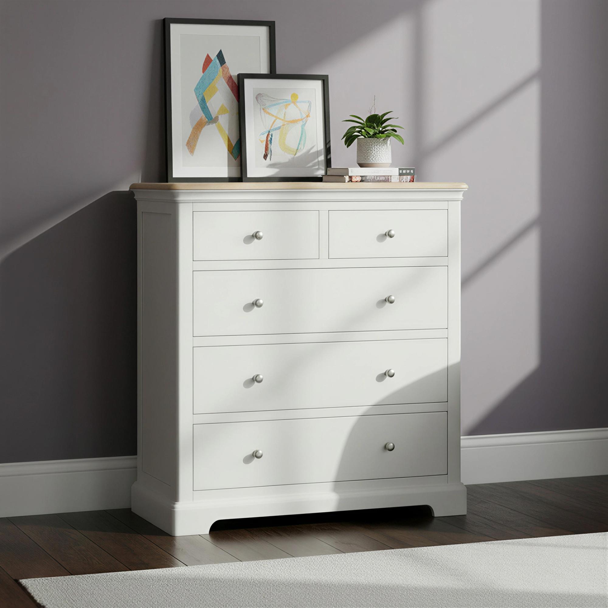 Cromwell Chest - 2+3 Drawer - Grey Painted