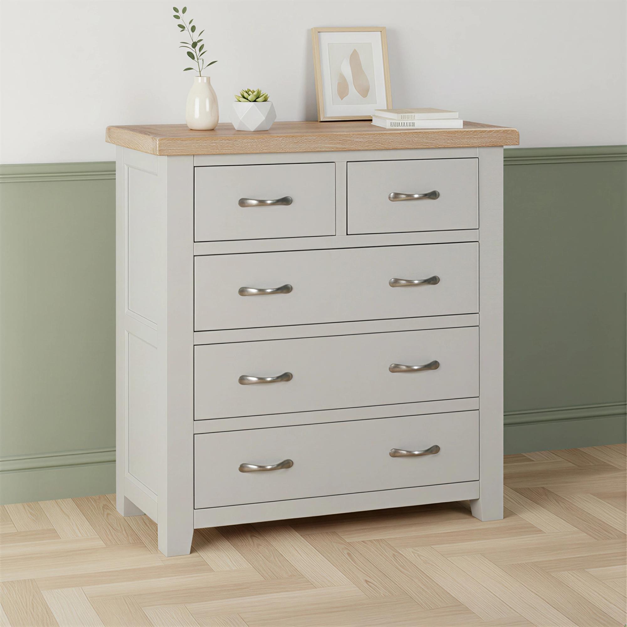 Wilmont Chest - 2+3 Drawer - Grey Painted