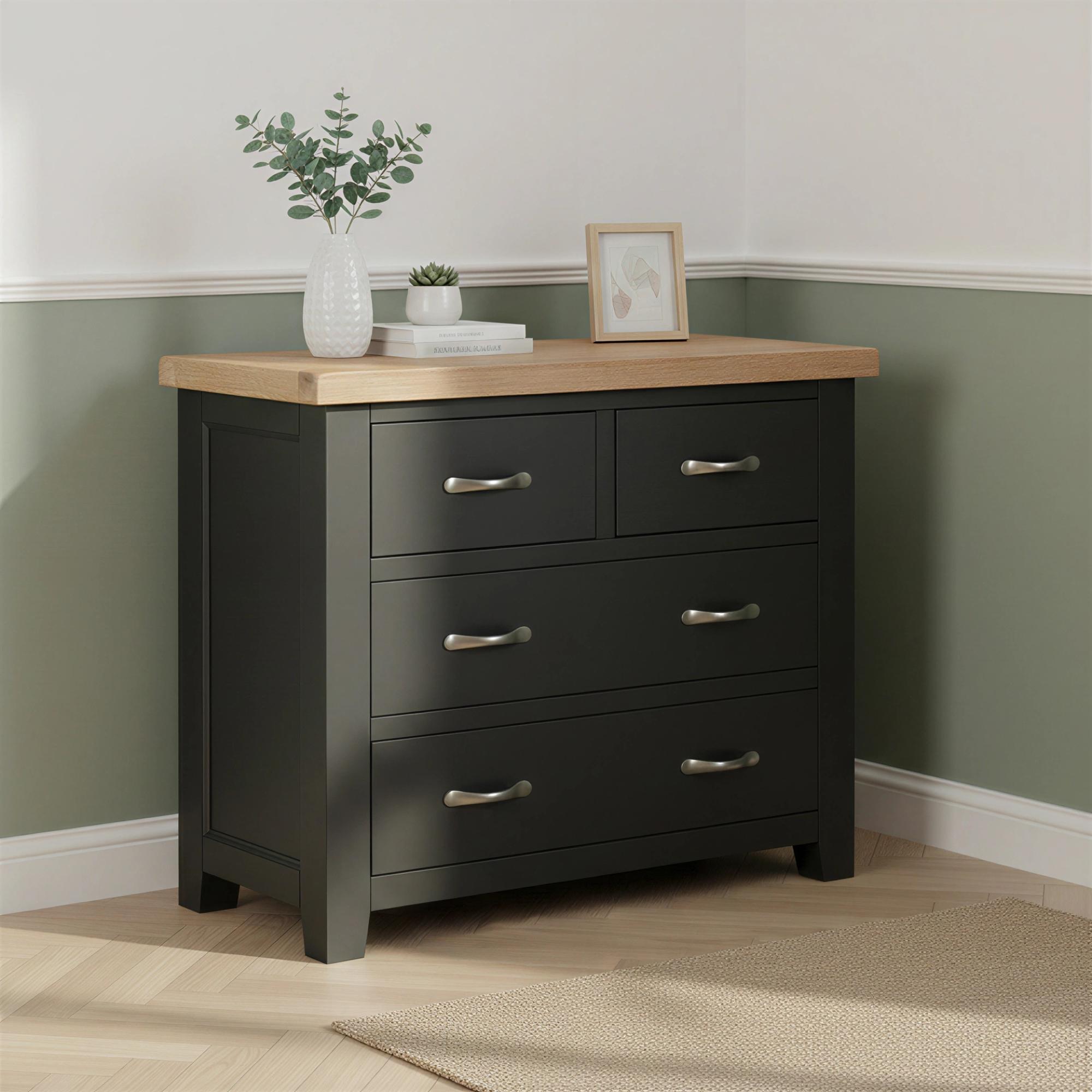 Wilmont Chest - 2+2 Drawer - Black Painted