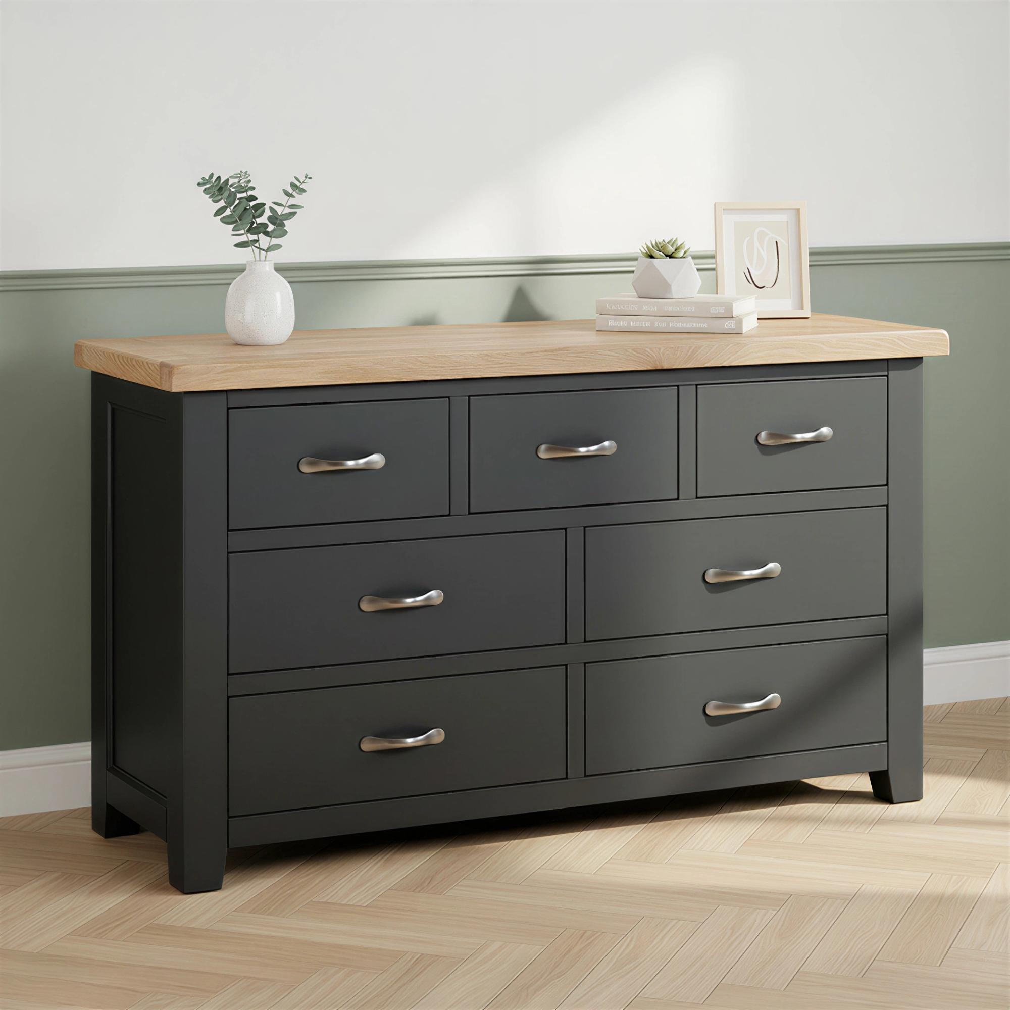 Wilmont Chest - 3+4 Drawer - Black Painted