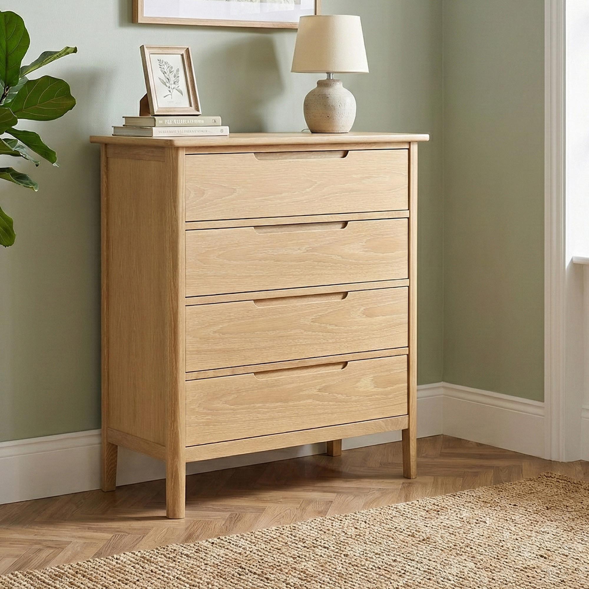 Twyford Chest - 4 Drawer Wide - Oak