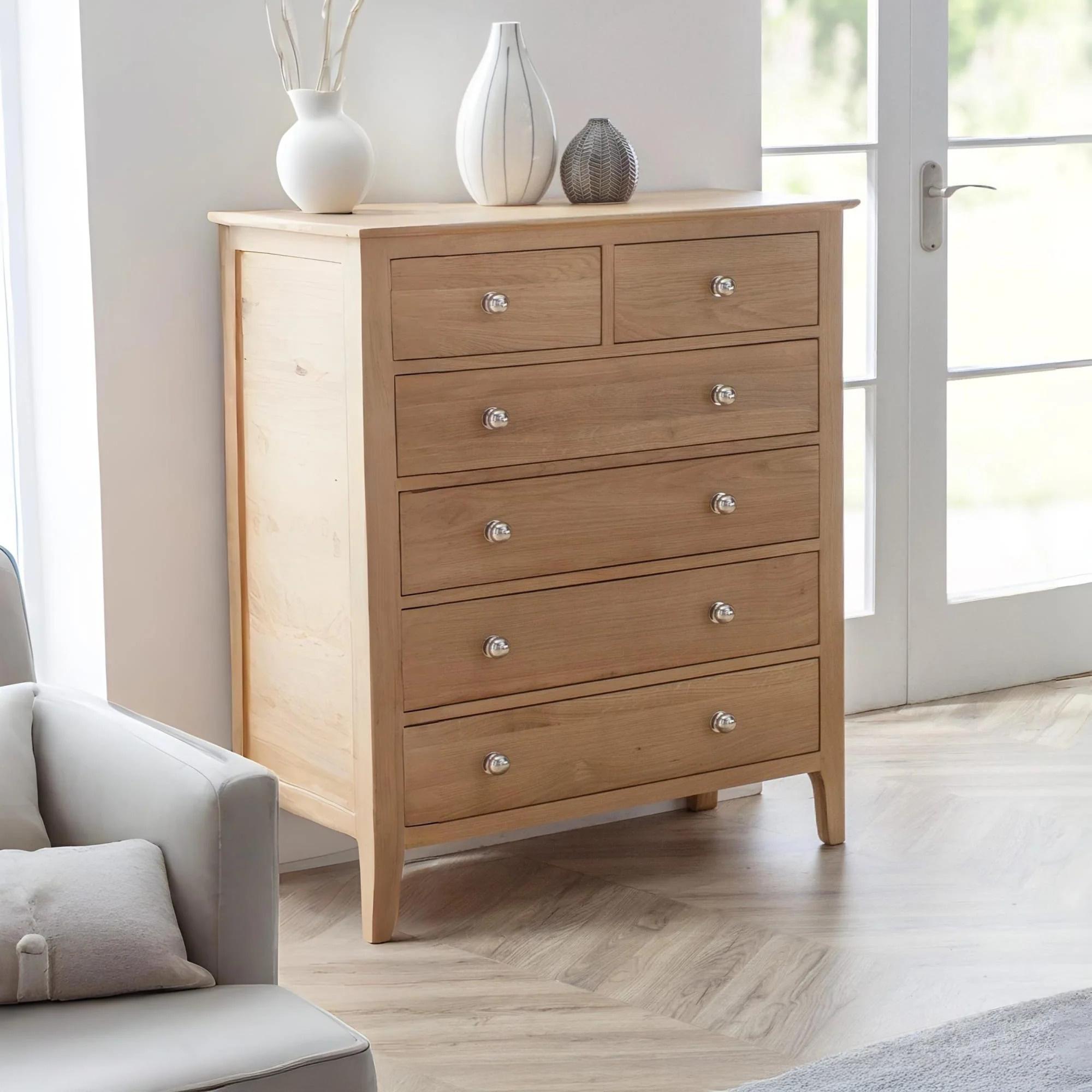 Cotswold Chest of Drawers - 4+2 Drawer - Oak