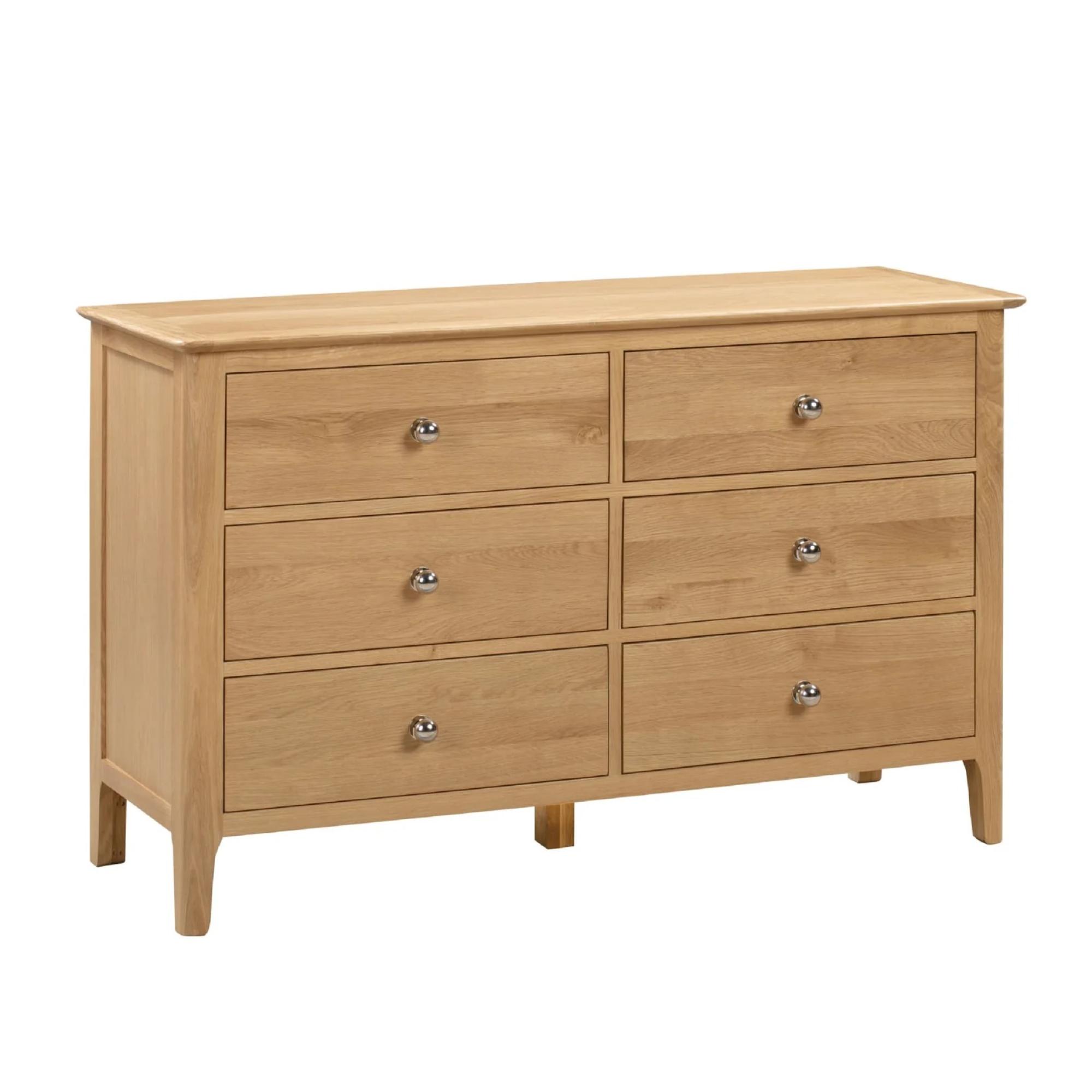 Cotswold Chest of Drawers - 6 Drawer - Wide - Oak