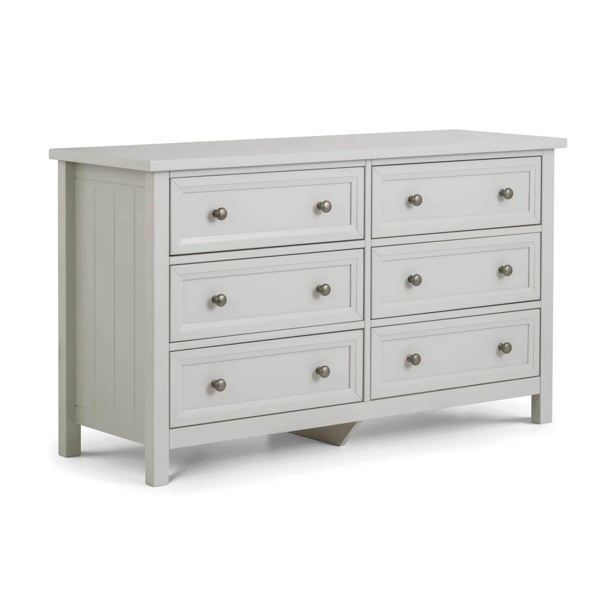 Maine Chest of Drawers - 6 Drawer - Wide - Grey