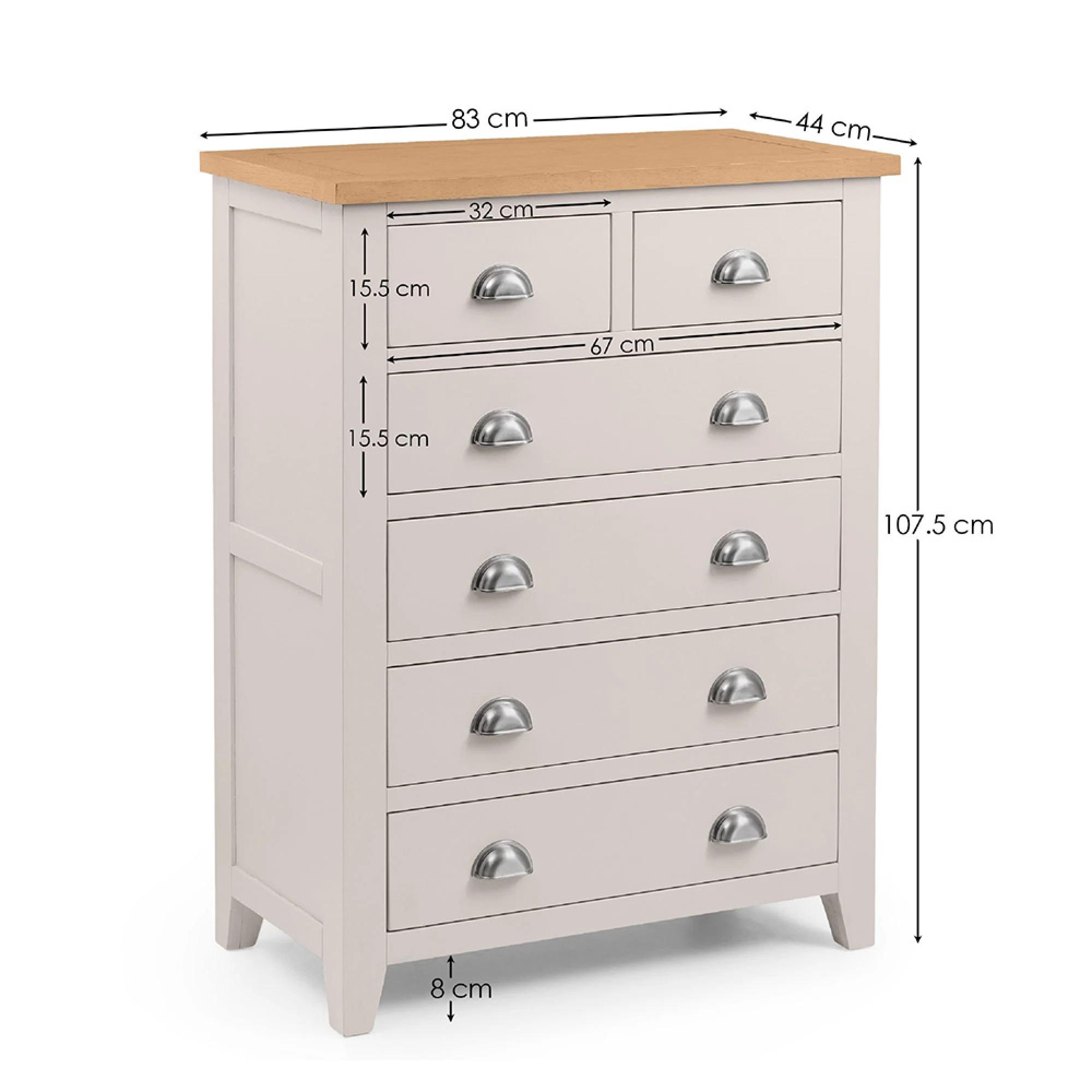 Richmond Chest of Drawers - 4+2 Drawer - Grey
