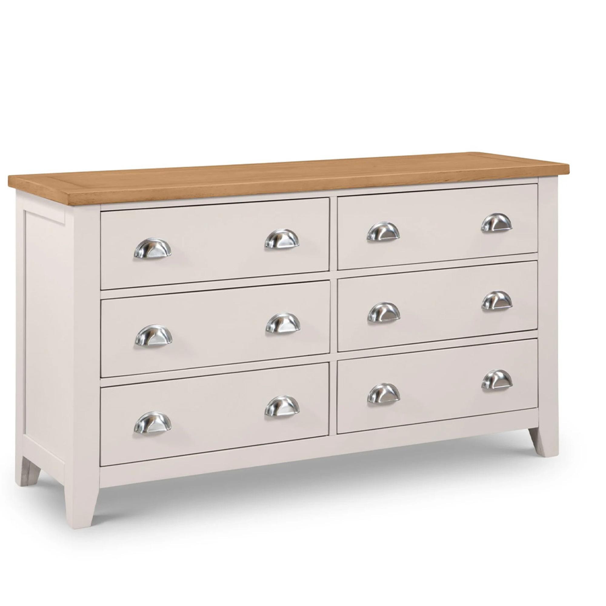 Richmond Chest of Drawers - 6 Drawer - Wide - Grey