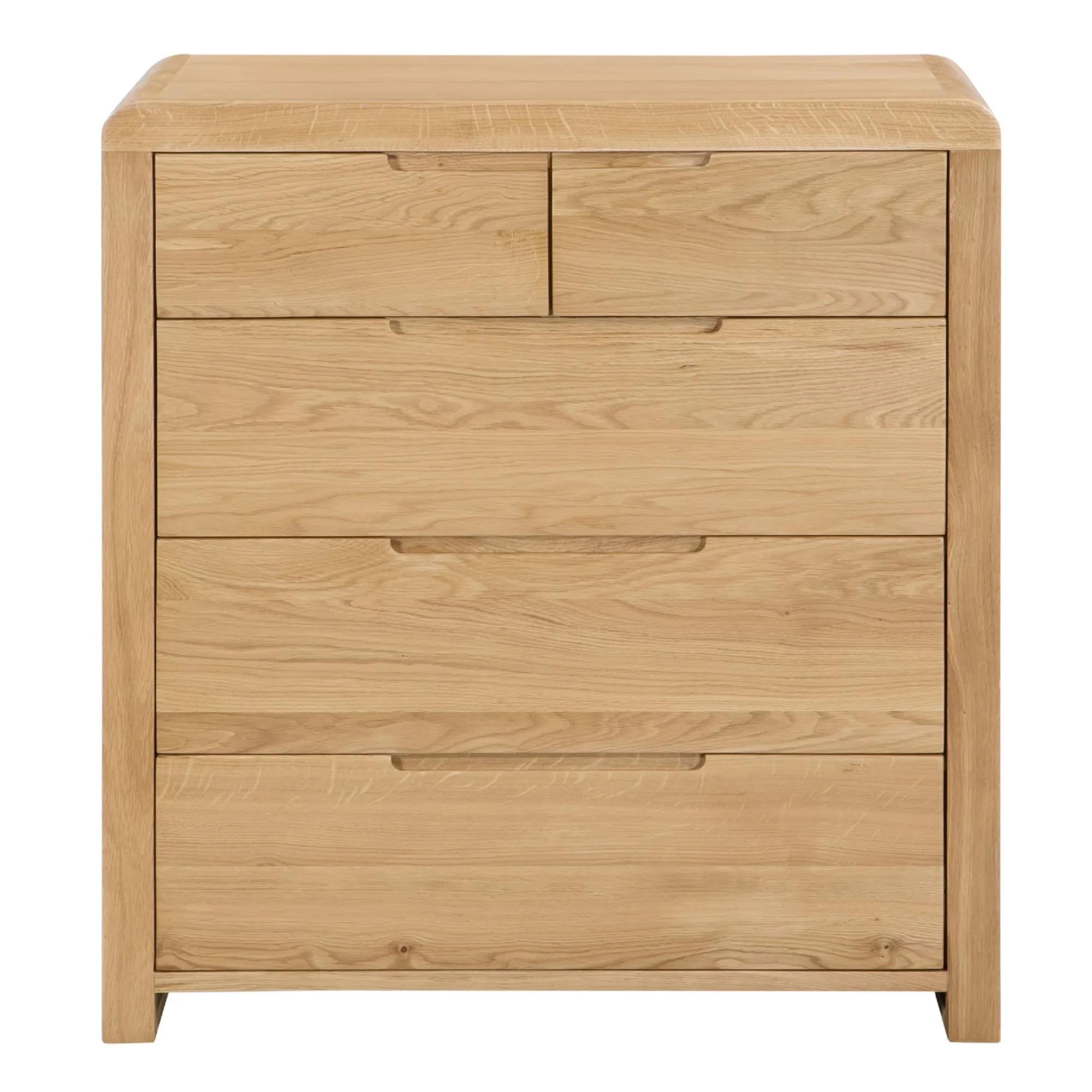 Curve Chest of Drawers - 3+2 Drawer - Oak