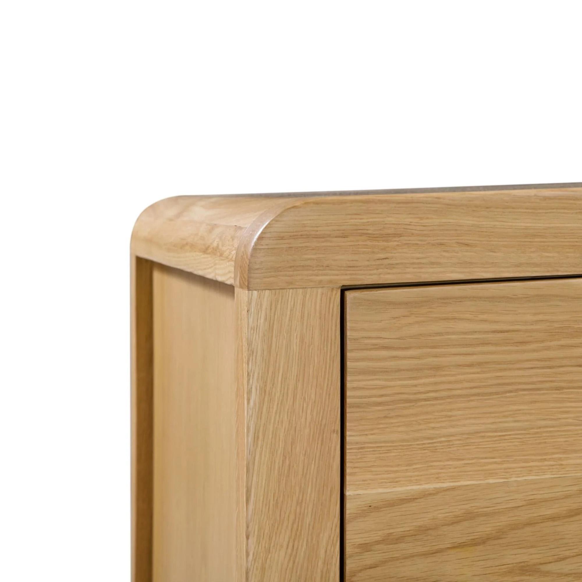 Curve Chest of Drawers - 3+2 Drawer - Oak