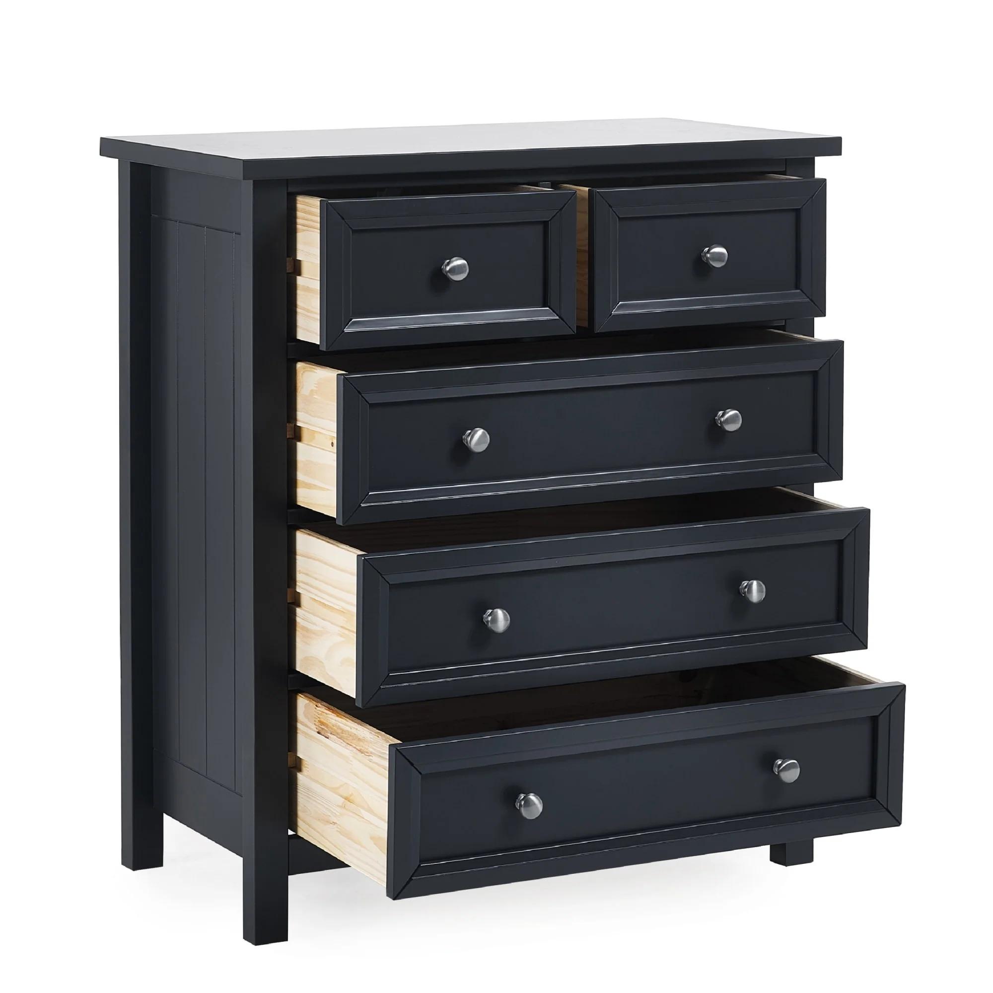 Maine Chest of Drawers - 3+2 Drawer - Black