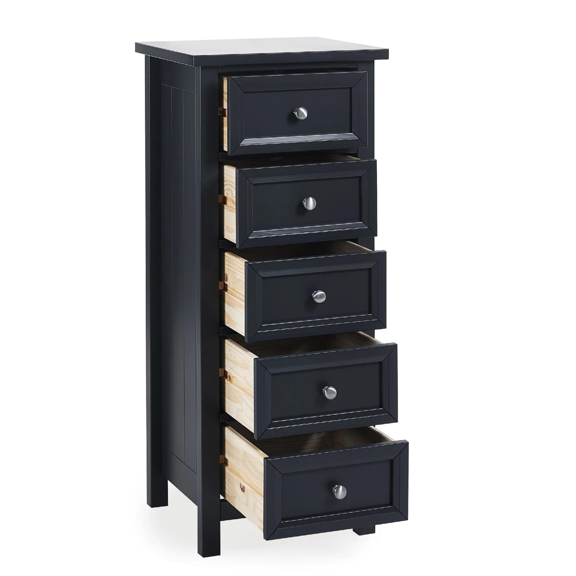 Maine Chest of Drawers - 5 Drawer - Tall - Black