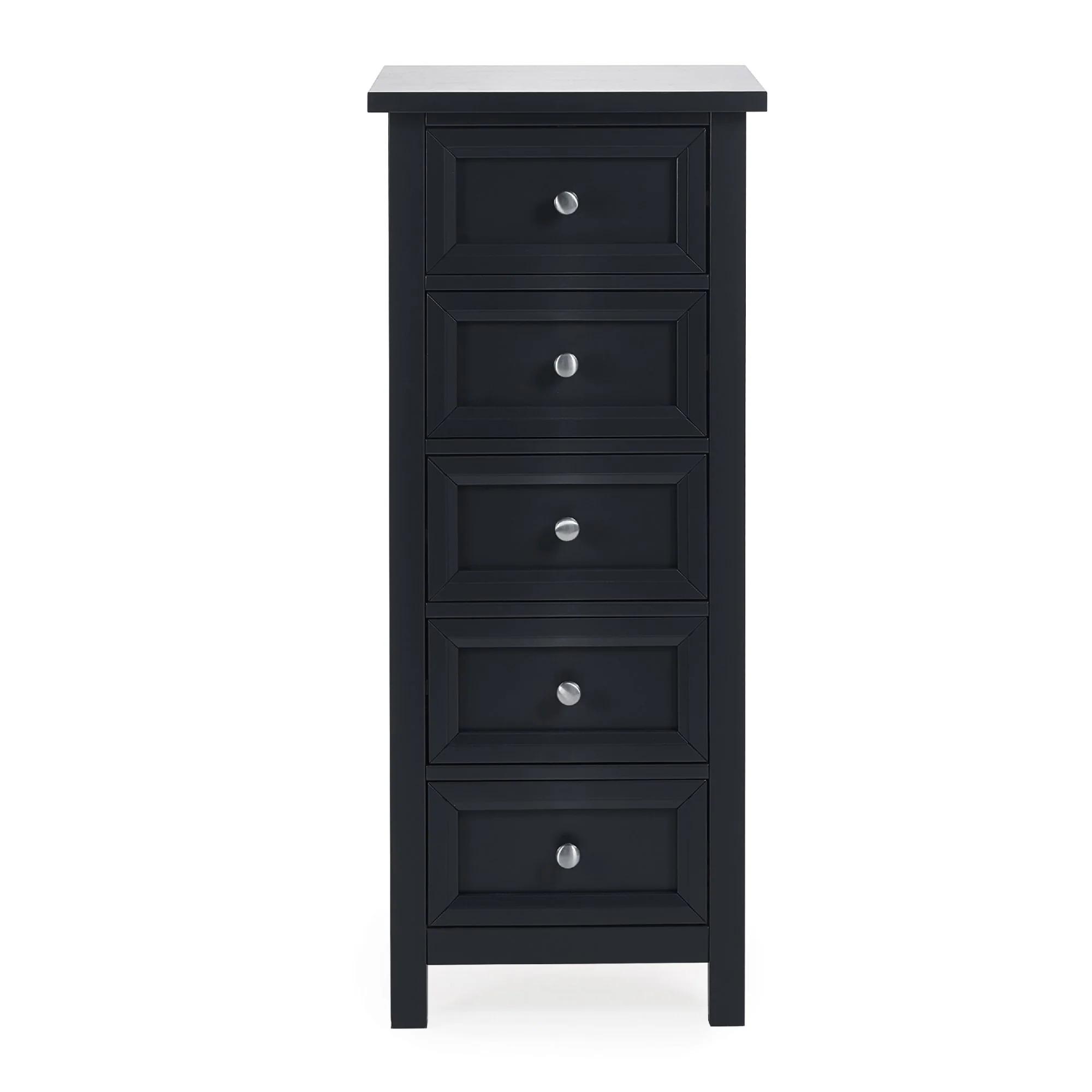 Maine Chest of Drawers - 5 Drawer - Tall - Black