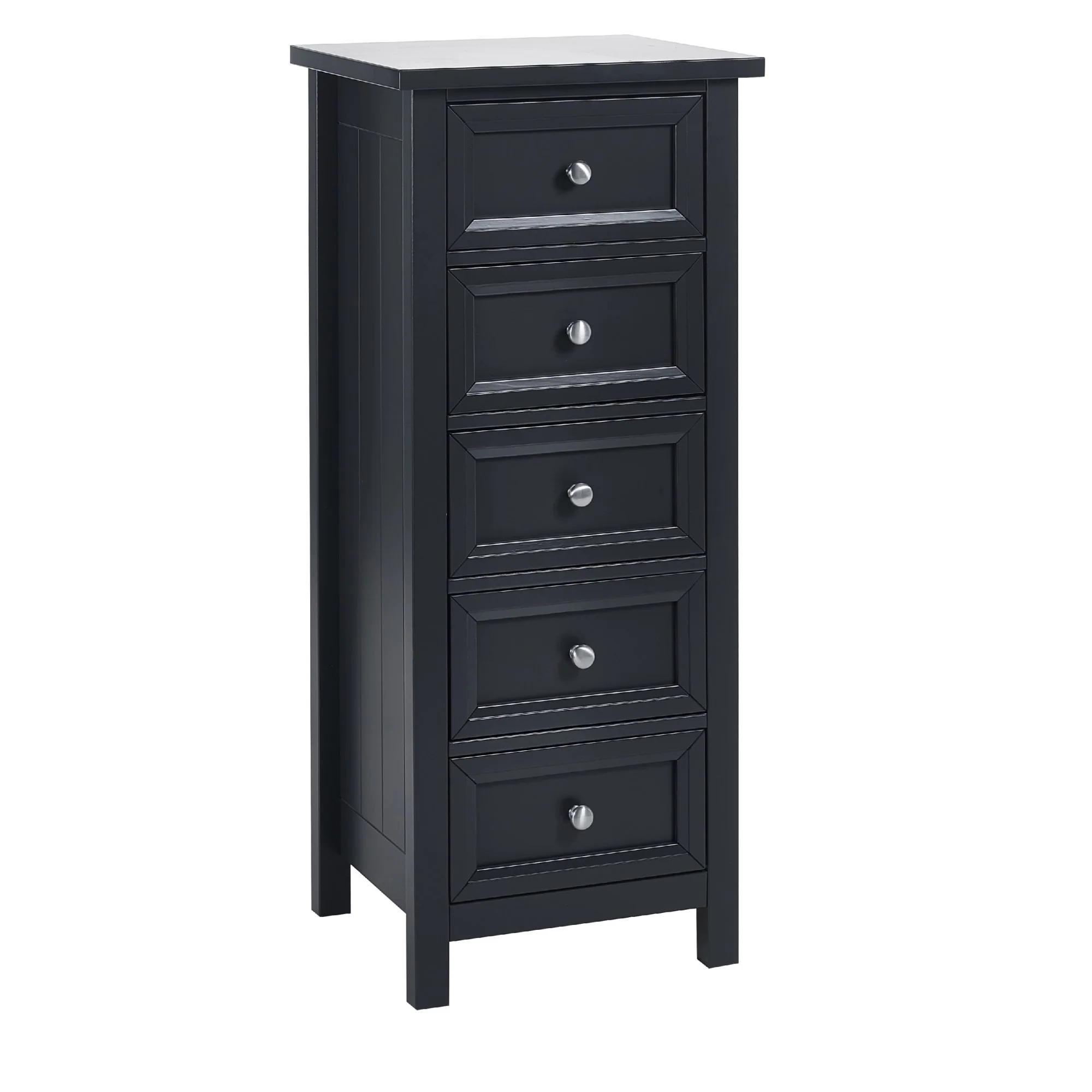Maine Chest of Drawers - 5 Drawer - Tall - Black