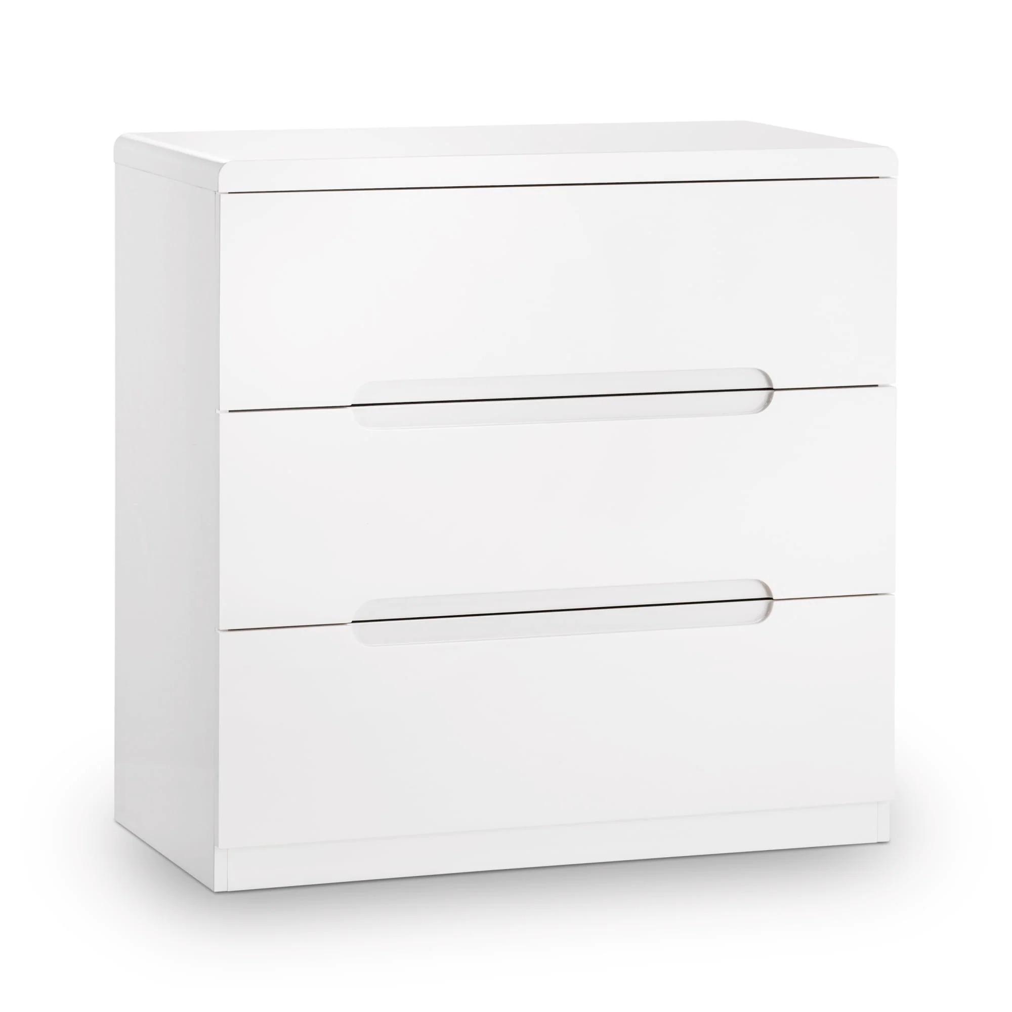 Manhattan Chest of Drawers - 3 Drawer - Small - White Gloss